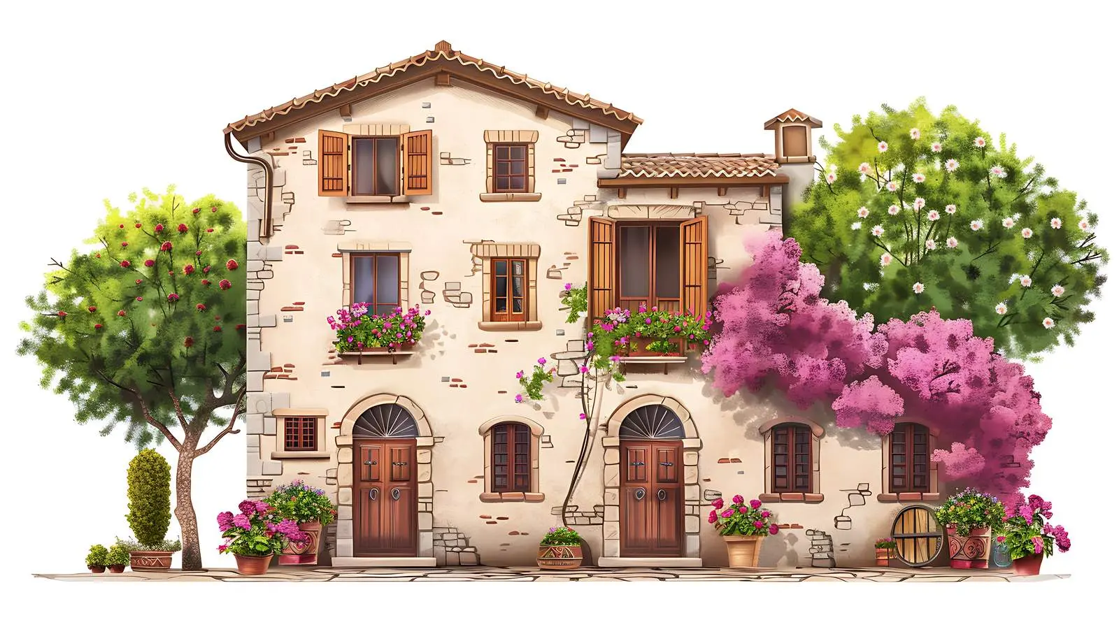 Rustic Italian Architecture of Ancient Building Facade — free download from Dotvec