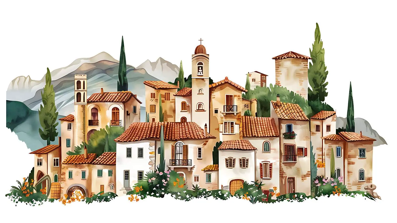 Rustic Italian Architecture in Mountain Village — free download from Dotvec