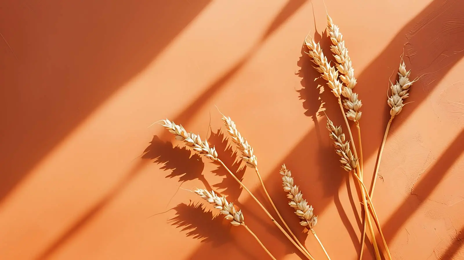 Rye Wheat Cereal Stems on Orange Background — free download from Dotvec