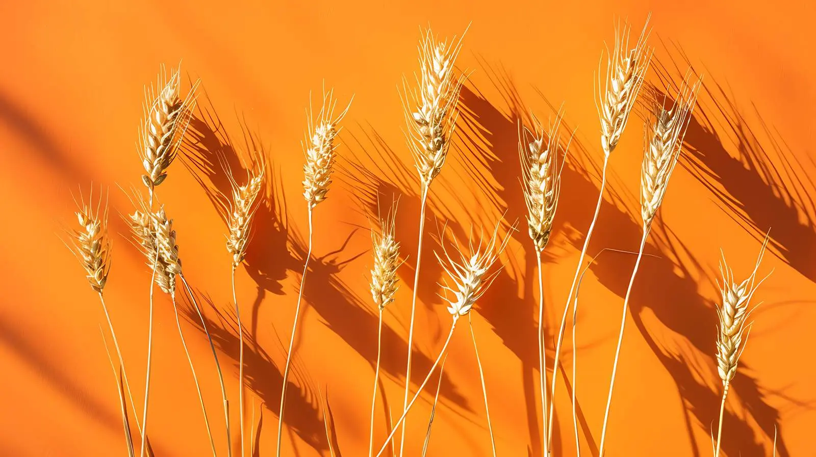 Rye Wheat Cereal Stems on Orange Background — free download from Dotvec