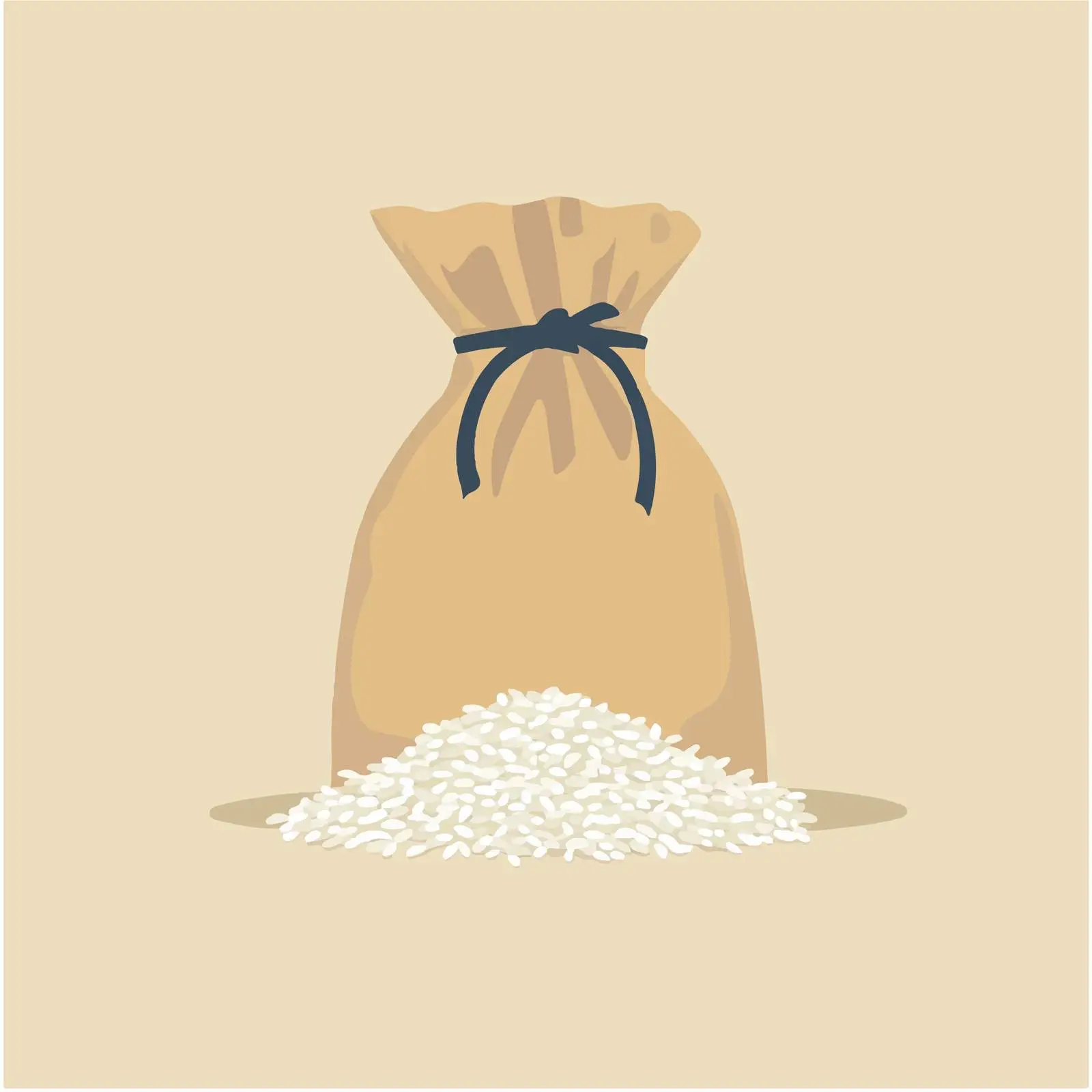 Flat Vector Illustration of Rice Bag — free download from Dotvec