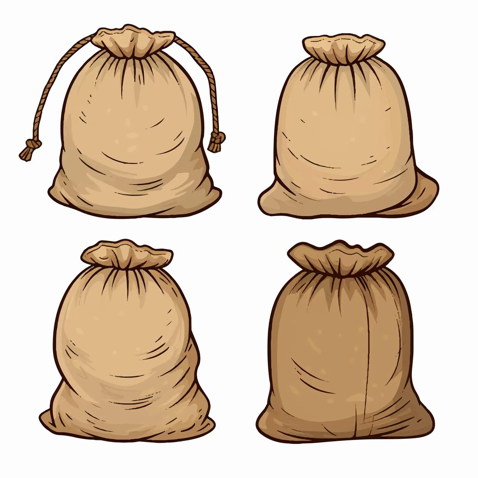 Sack Line Vector Illustration on White Background — free download from Dotvec