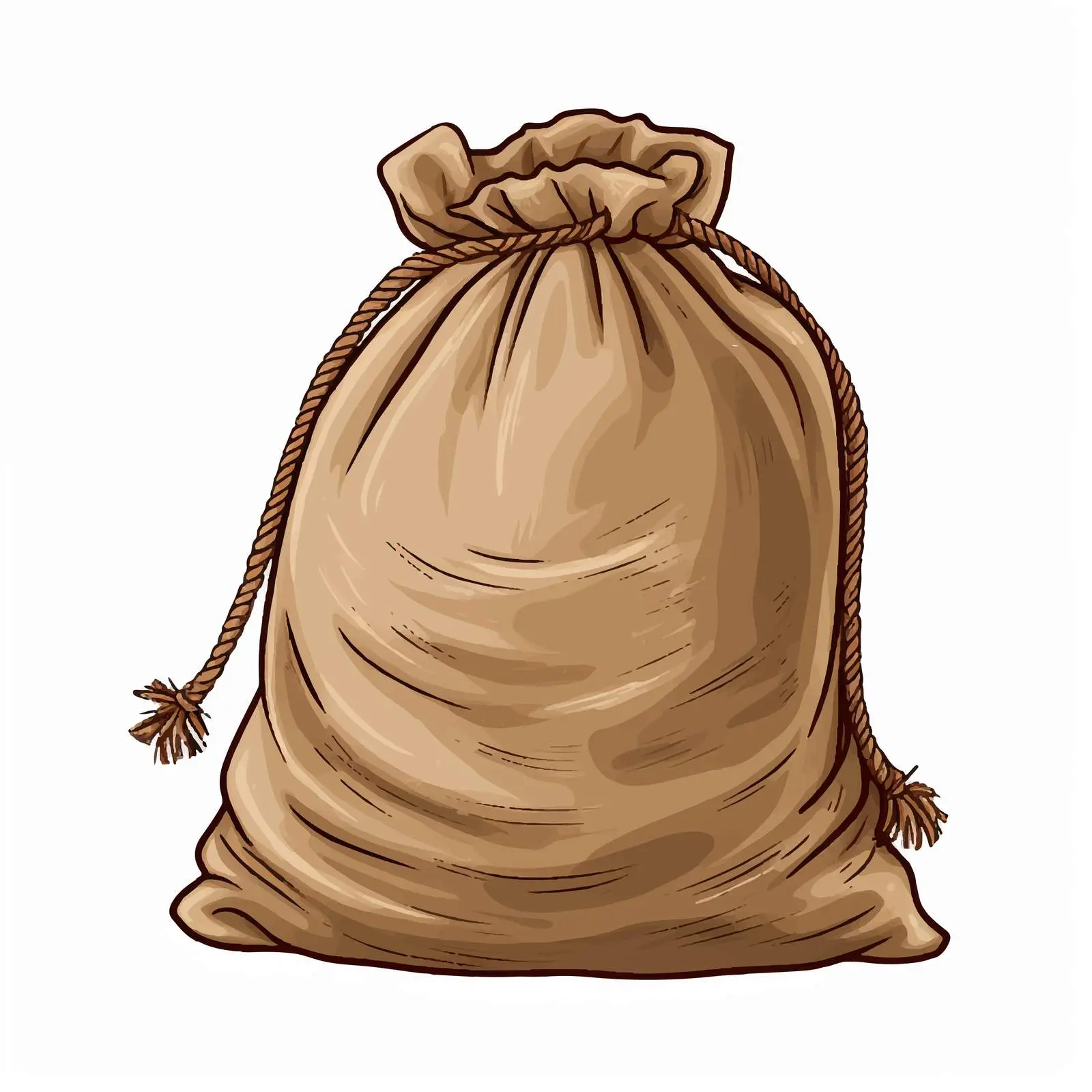 Sack Line Vector Illustration on White Background — free download from Dotvec