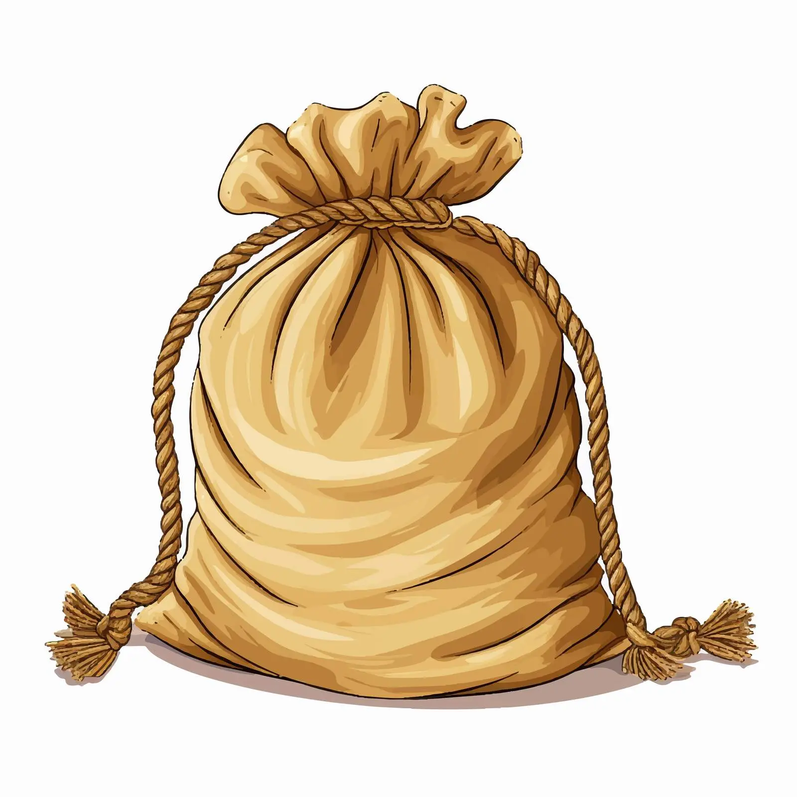 Sack Line Vector Illustration on White Background — free download from Dotvec