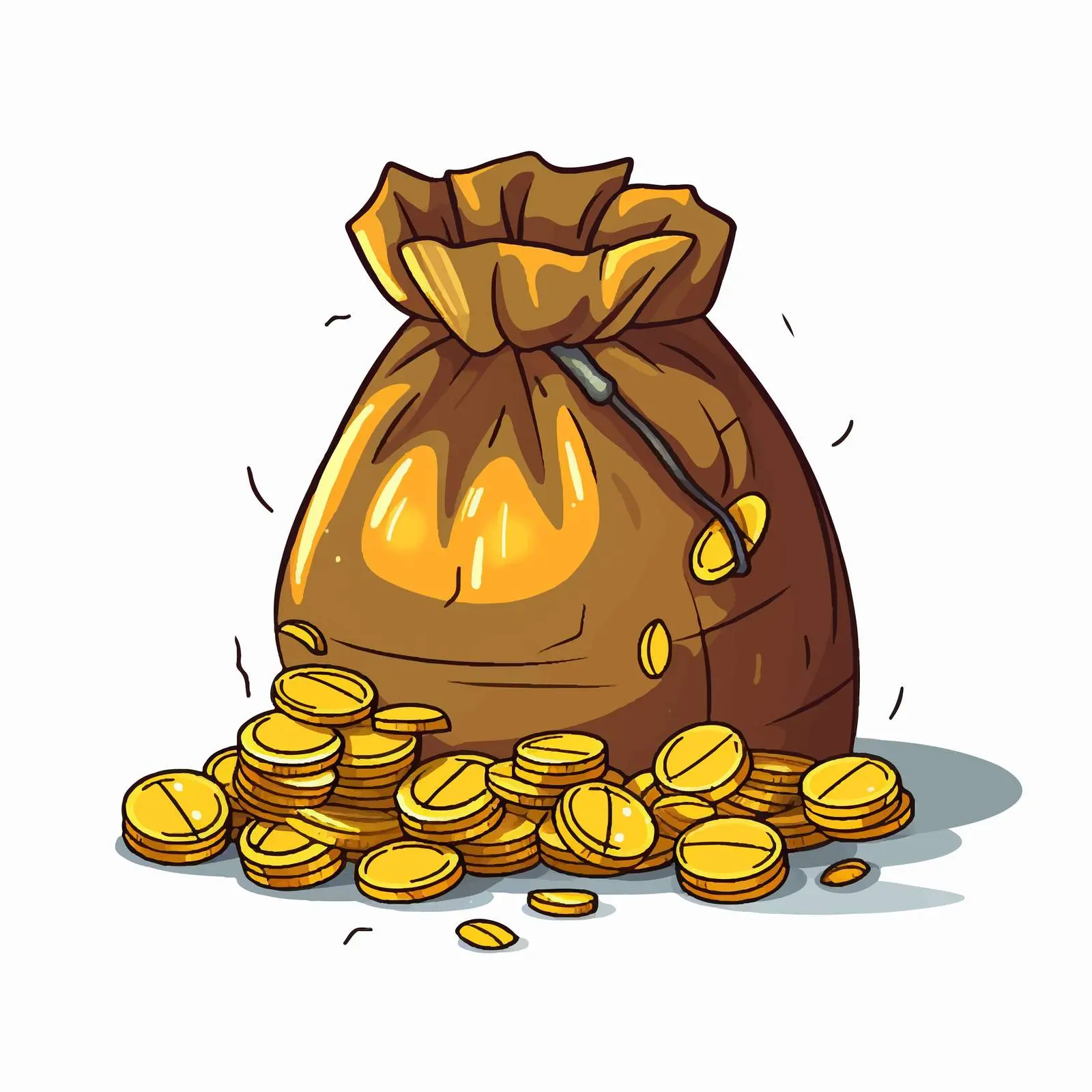 Cartoon Dollar Coins Sack Vector Illustration — free download from Dotvec