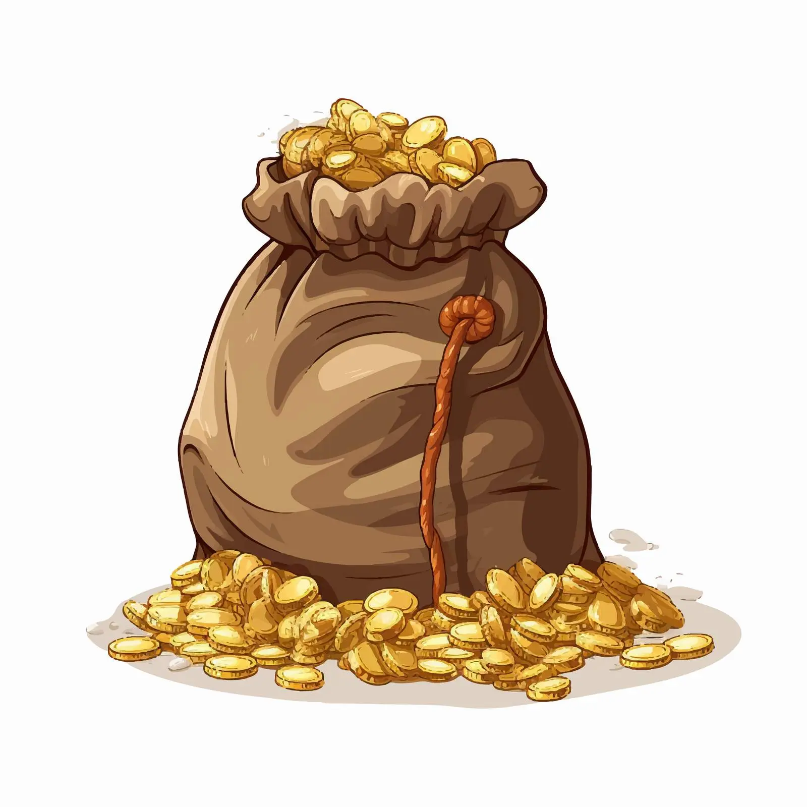 Cartoon Vector Illustration of Dollar Coin Sack – free cash image from Dotvec