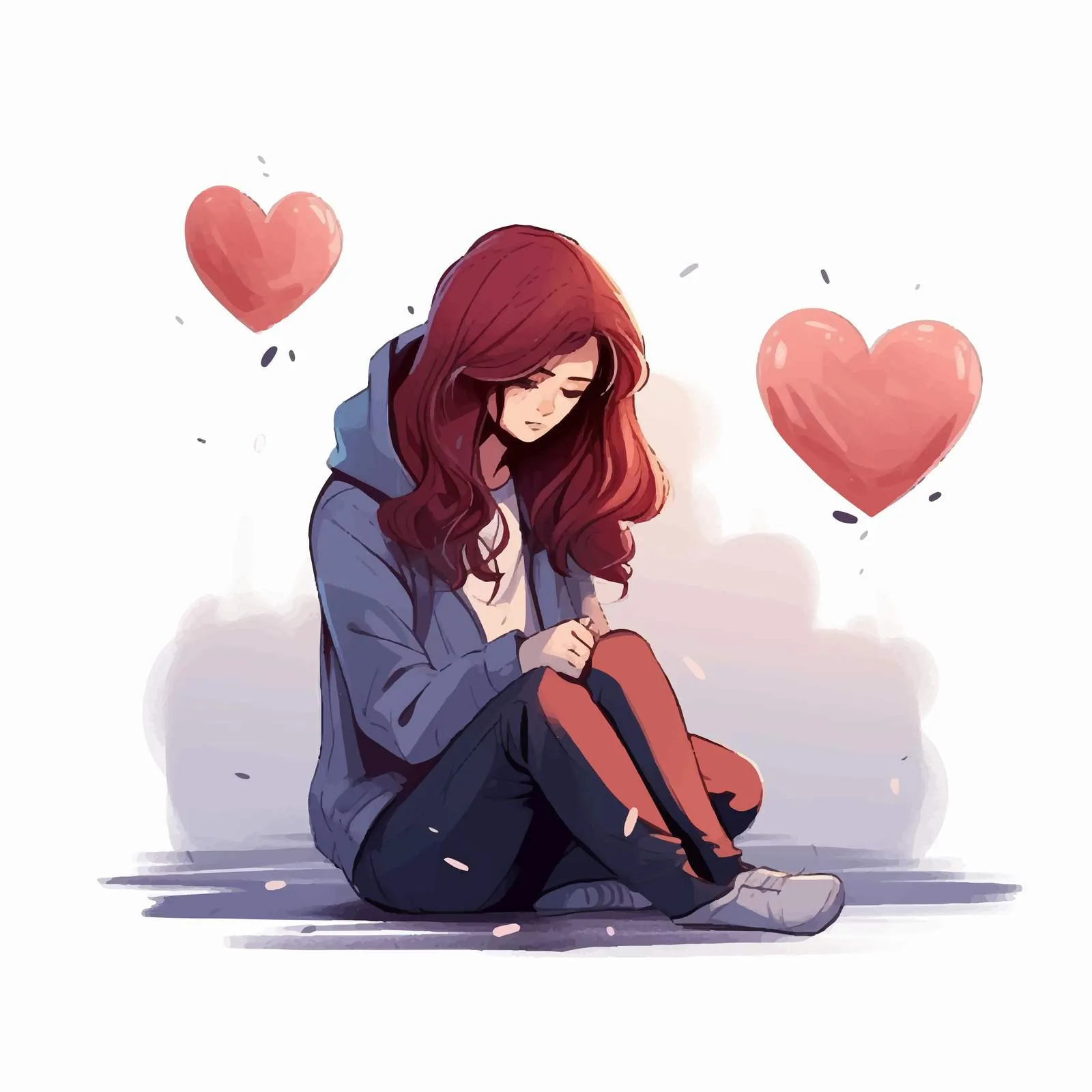 Sad Girl Experiencing Heartbreak and Loss — free download from Dotvec
