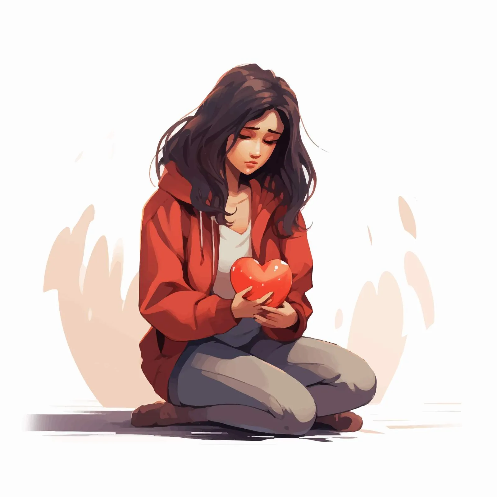 Sad Girl Suffering from Loss of Love — free download from Dotvec