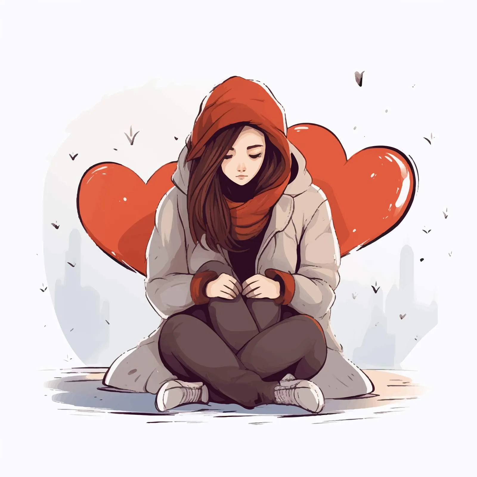 Sad Girl Suffering from Broken Heart — free download from Dotvec