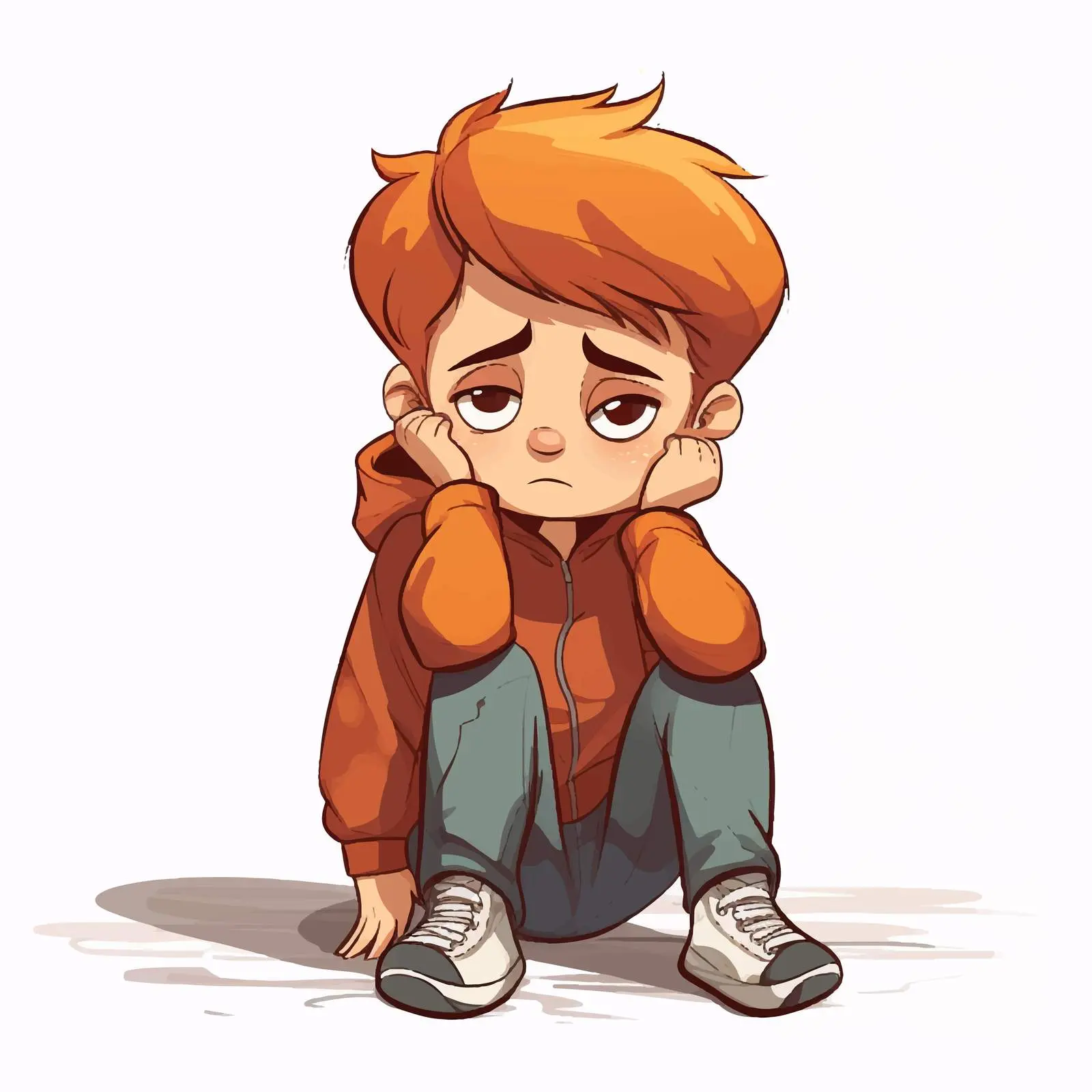 Sad Boy Illustration Vector Art — free download from Dotvec