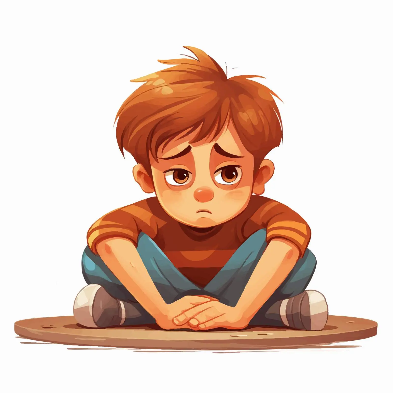 Sad Boy Cartoon Vector Illustration — free download from Dotvec
