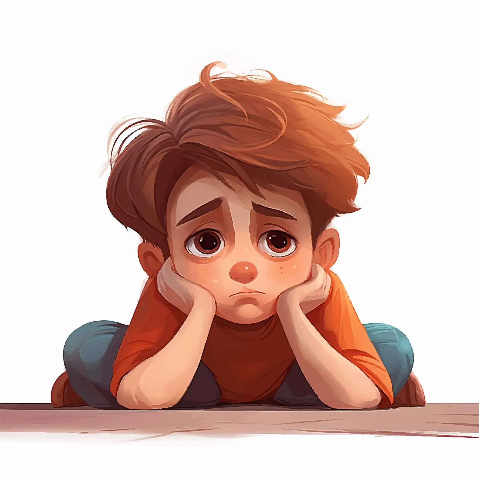 Sad Cartoon Boy Illustration Vector – free boy illustration image from Dotvec