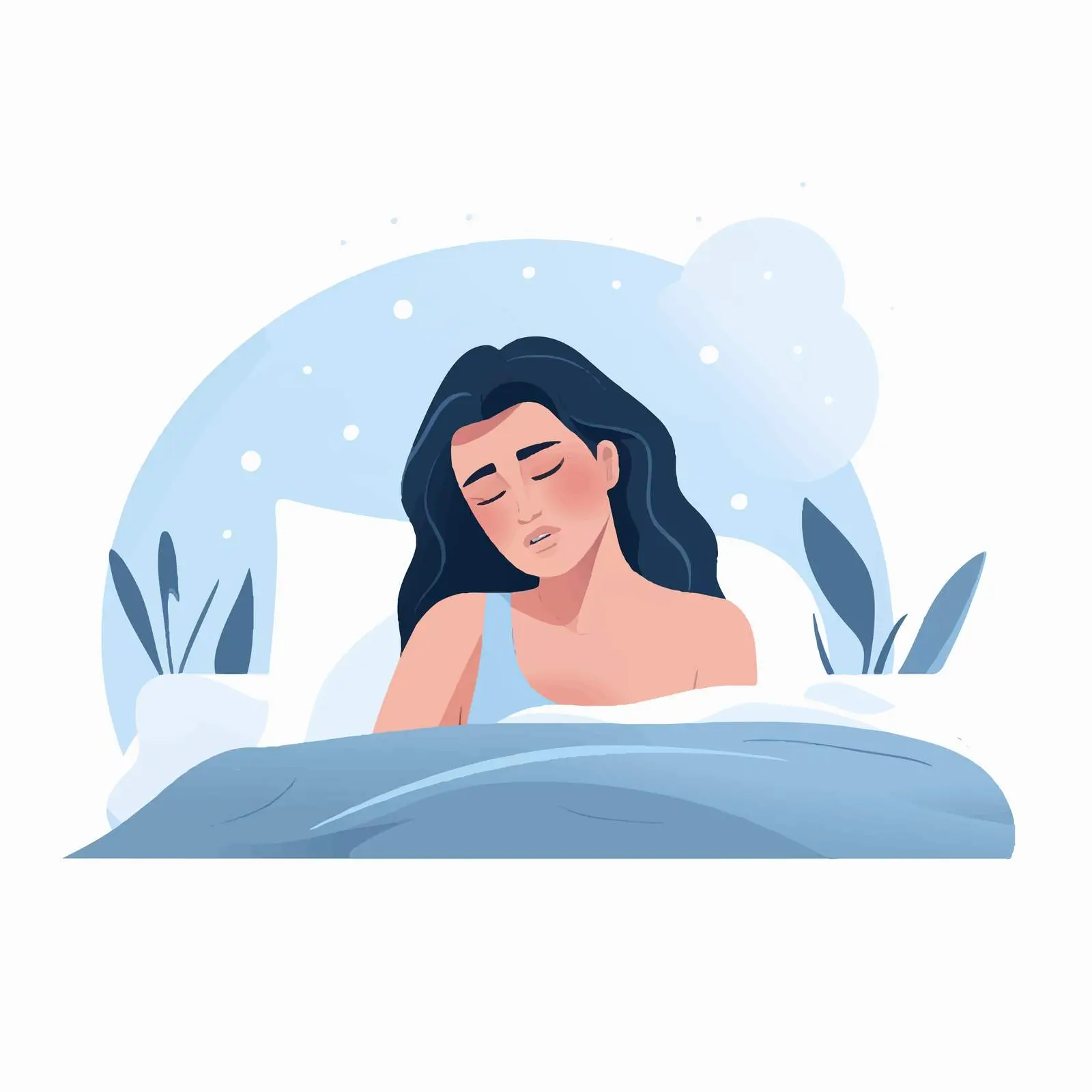 Crying Woman Lying in Bed — free download from Dotvec