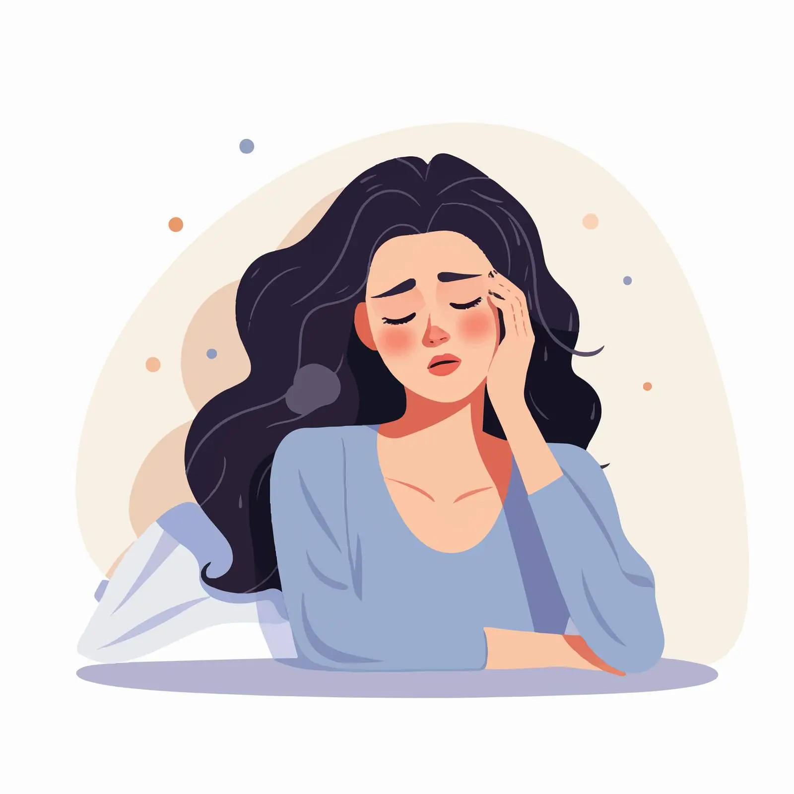 Crying Woman Lying in Bed in Despair — free download from Dotvec