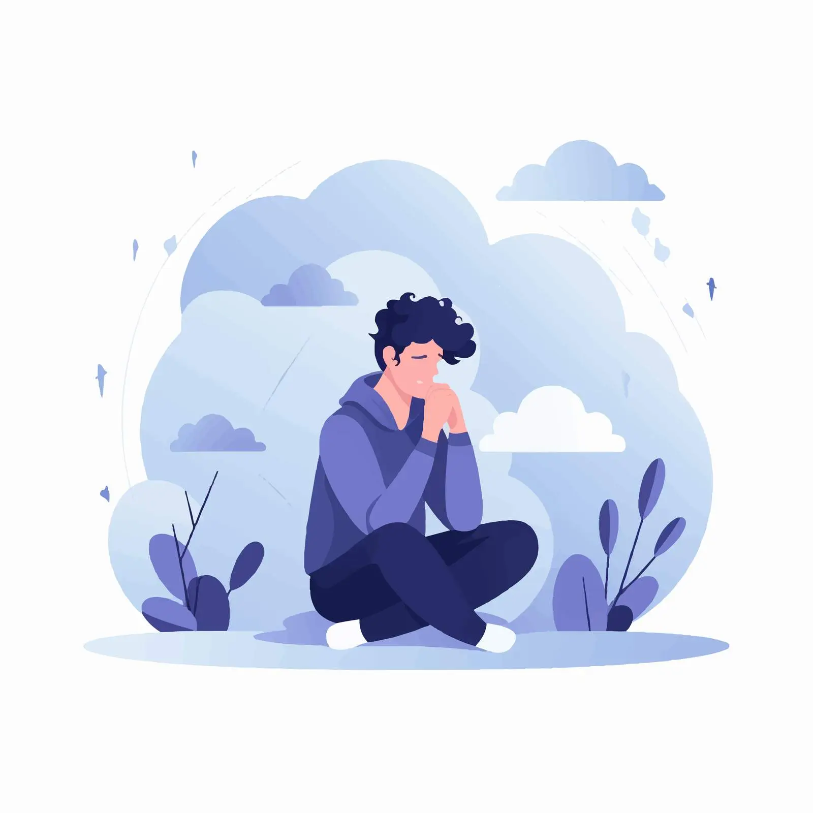 Crying Person Representing Depression and Mental Distress — free download from Dotvec