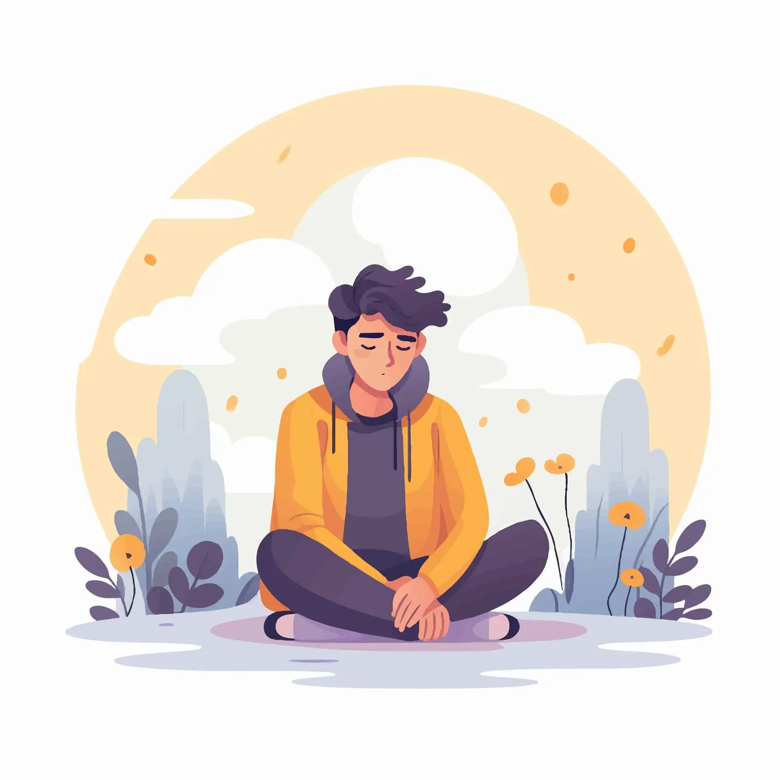 Sad Depressed Person Crying Illustration – free crying image from Dotvec