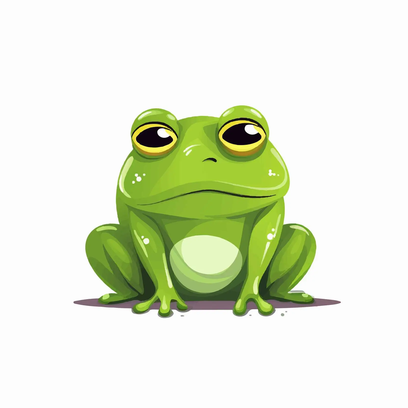 Sad Frog with Unhappy Expression Vector — free download from Dotvec