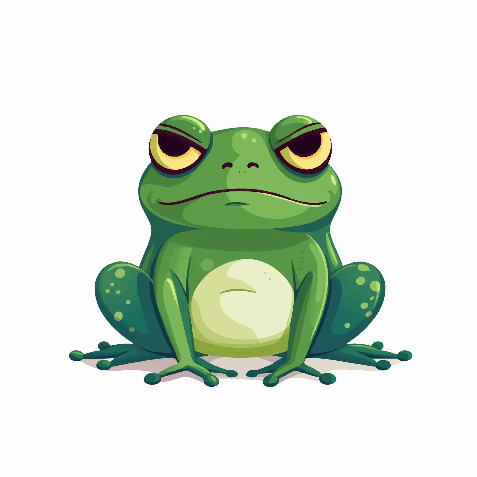 Thoughtful Frog with Unhappy Expression — free download from Dotvec