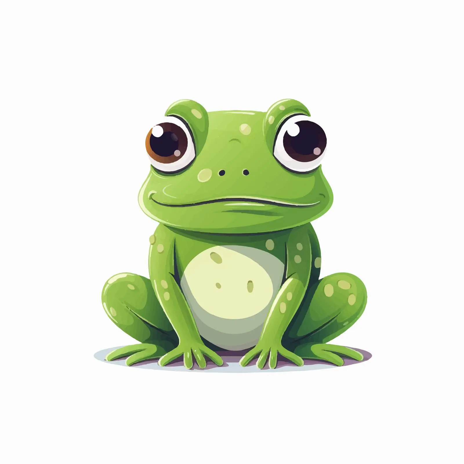 Thoughtful Sad Frog Vector Illustration — free download from Dotvec