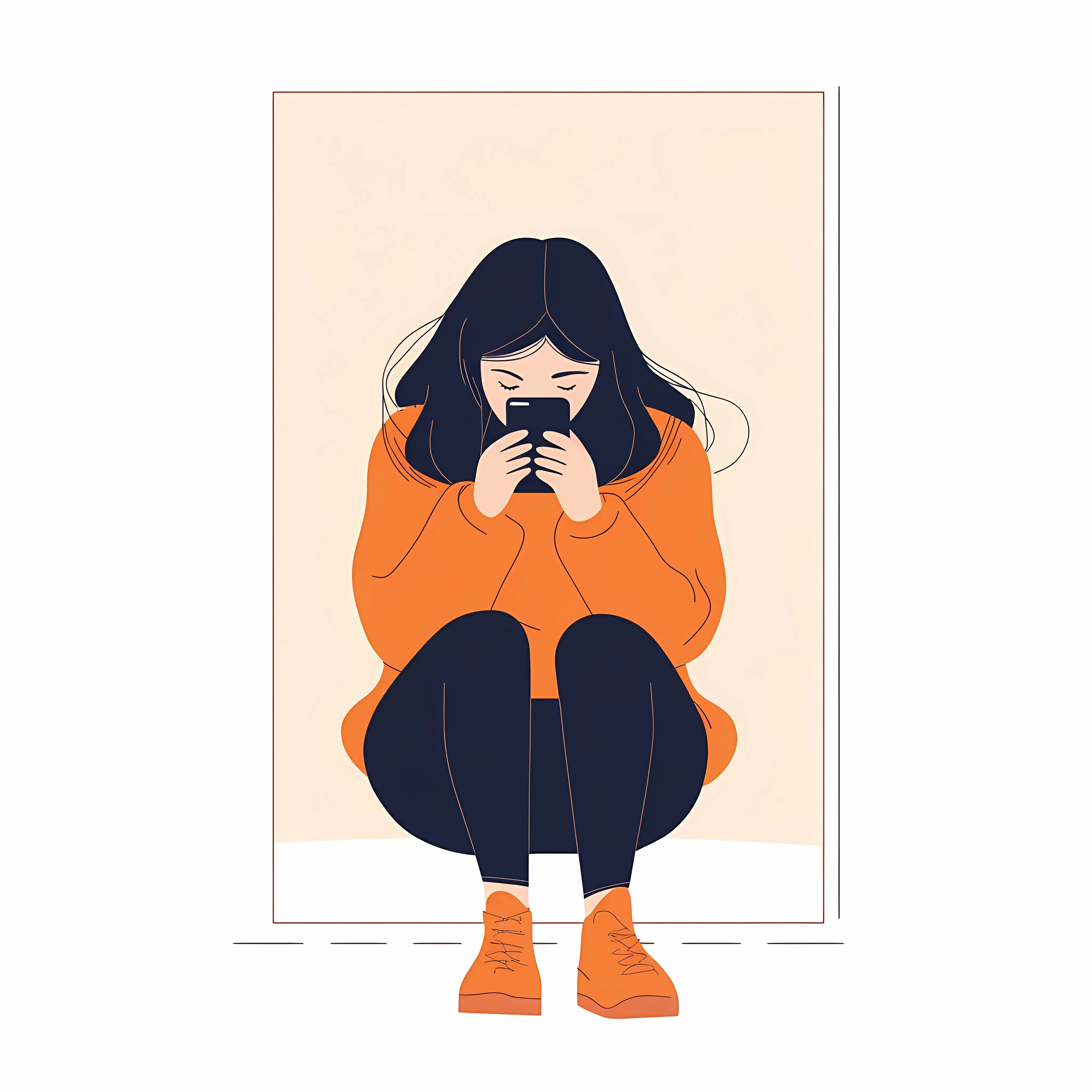 Sad Girl Waiting for a Phone Call — free download from Dotvec