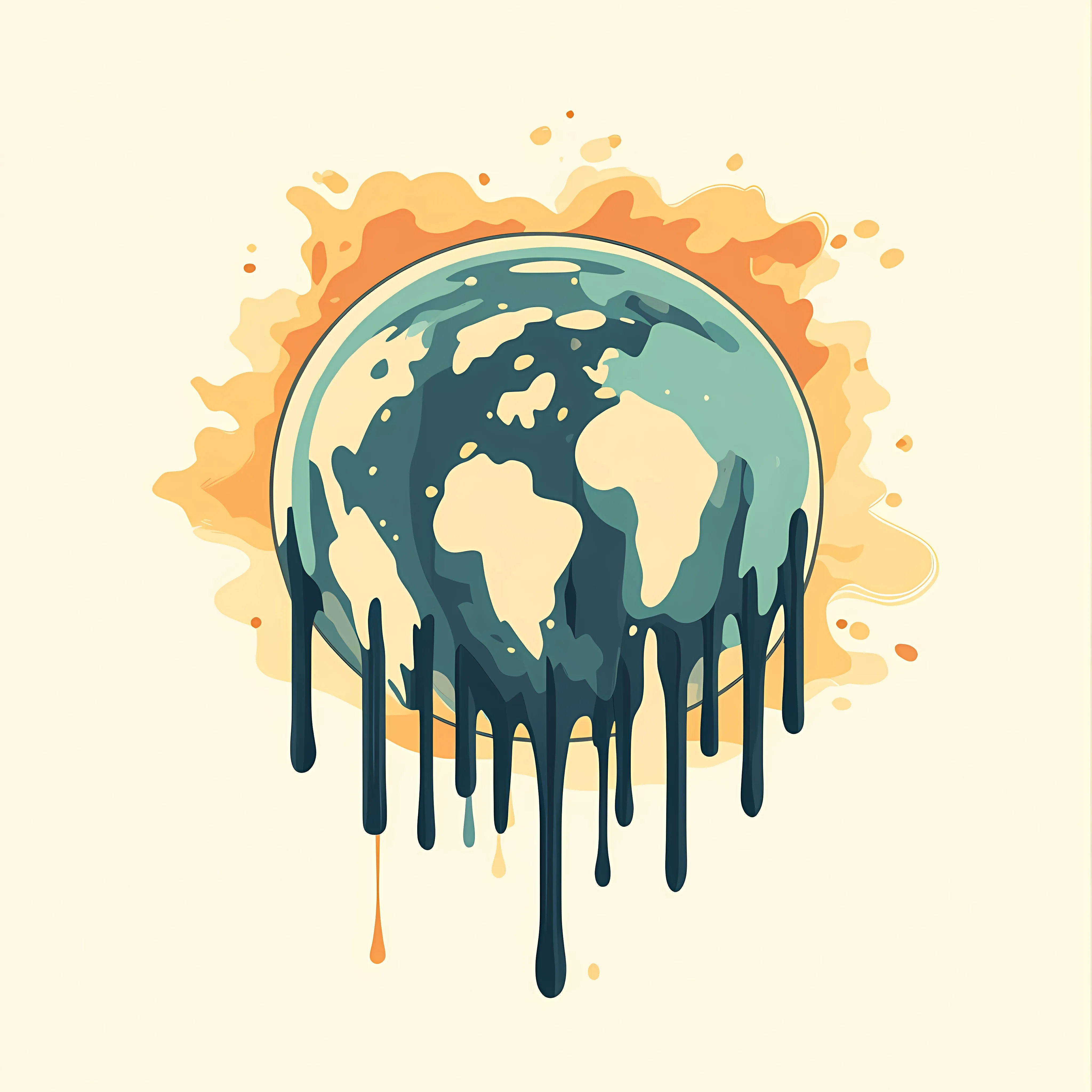 Sad Global Warming Melting Earth Vector Illustration — free download from Dotvec