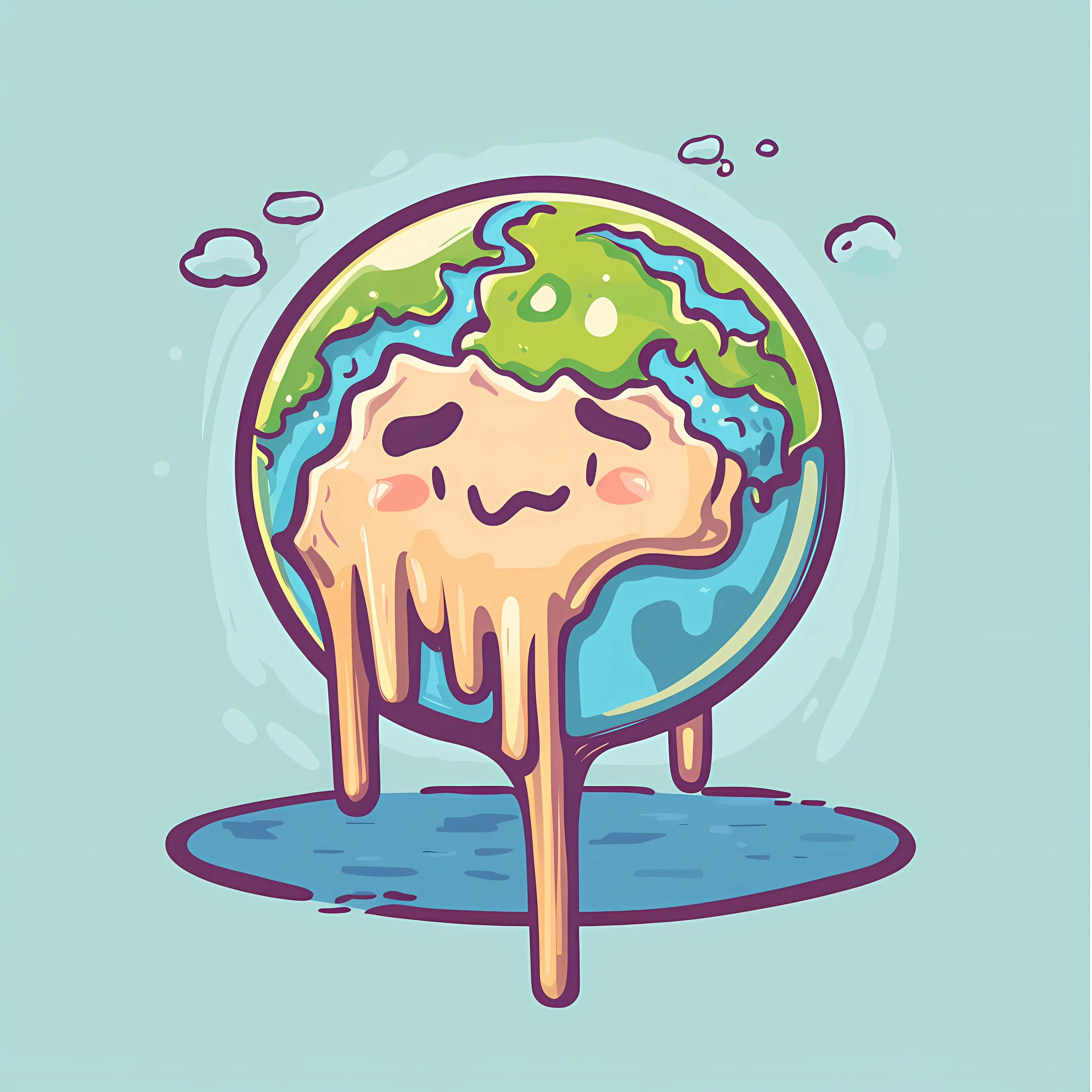 Sad Global Warming Melting Earth Illustration — free download from Dotvec