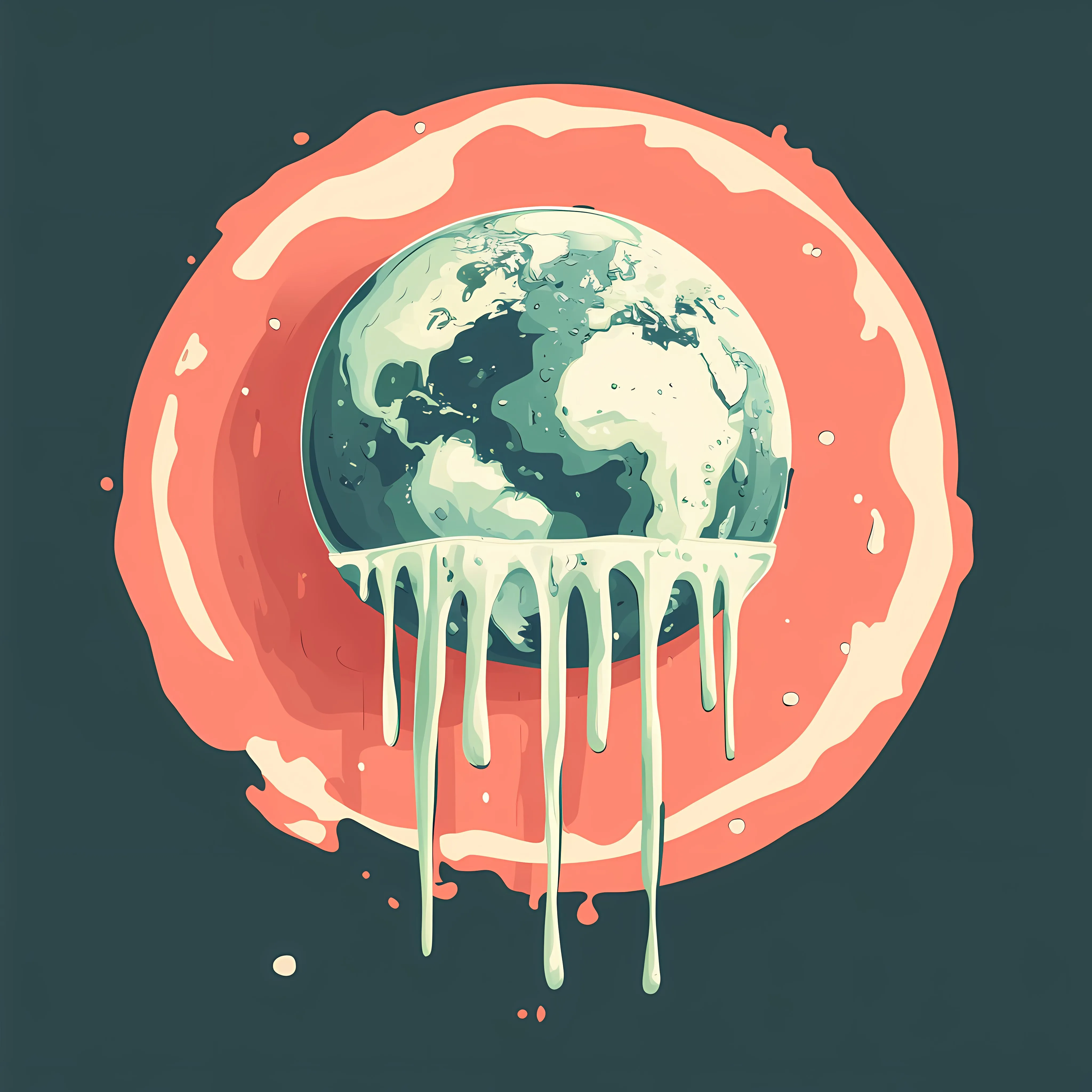 Sad Global Warming Melting Earth Illustration – free sad illustration image from Dotvec