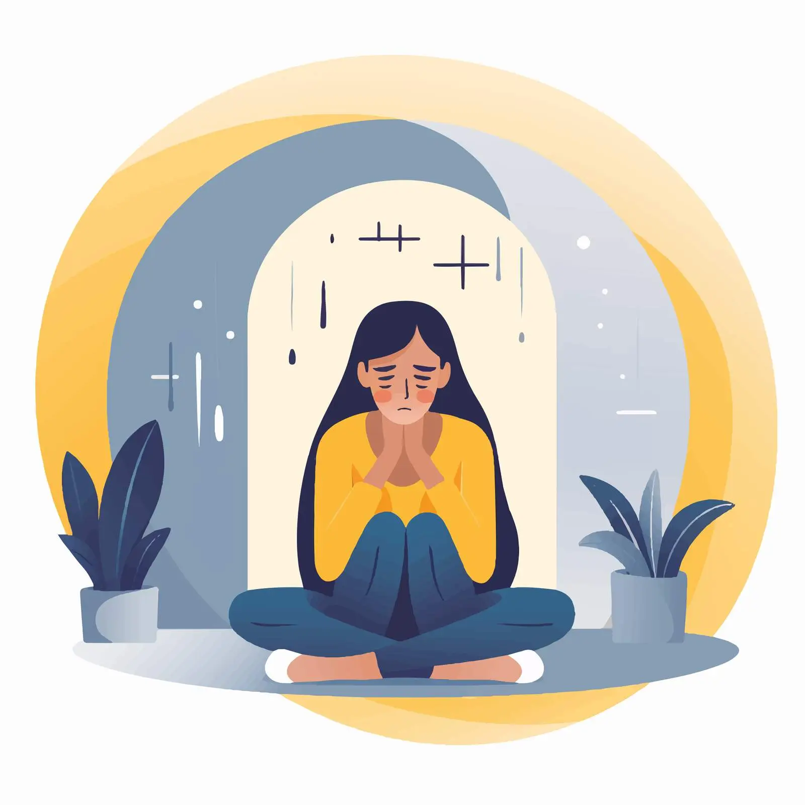 Lonely Person in Despair at Home — free download from Dotvec