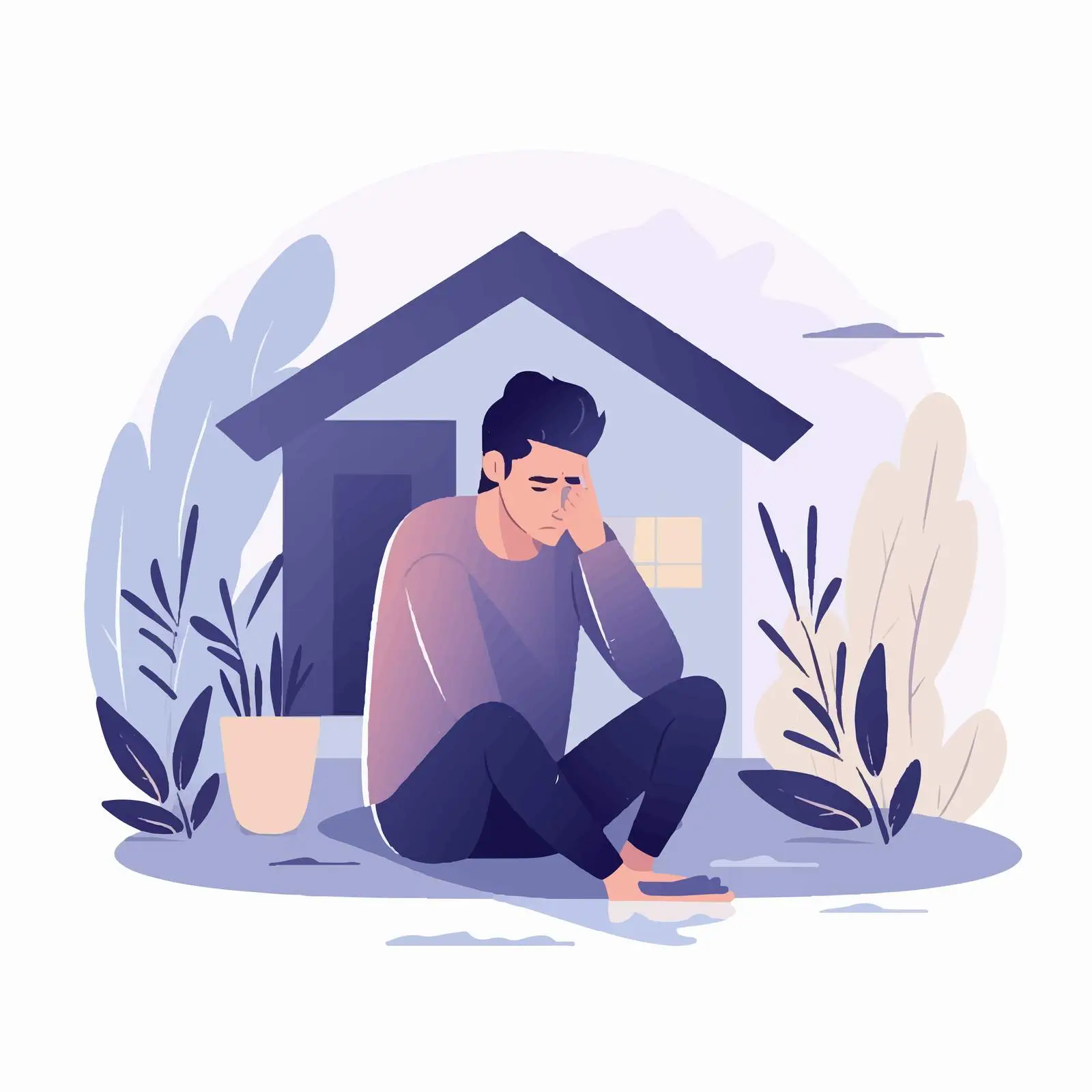 Lonely Person in Despair at Home — free download from Dotvec