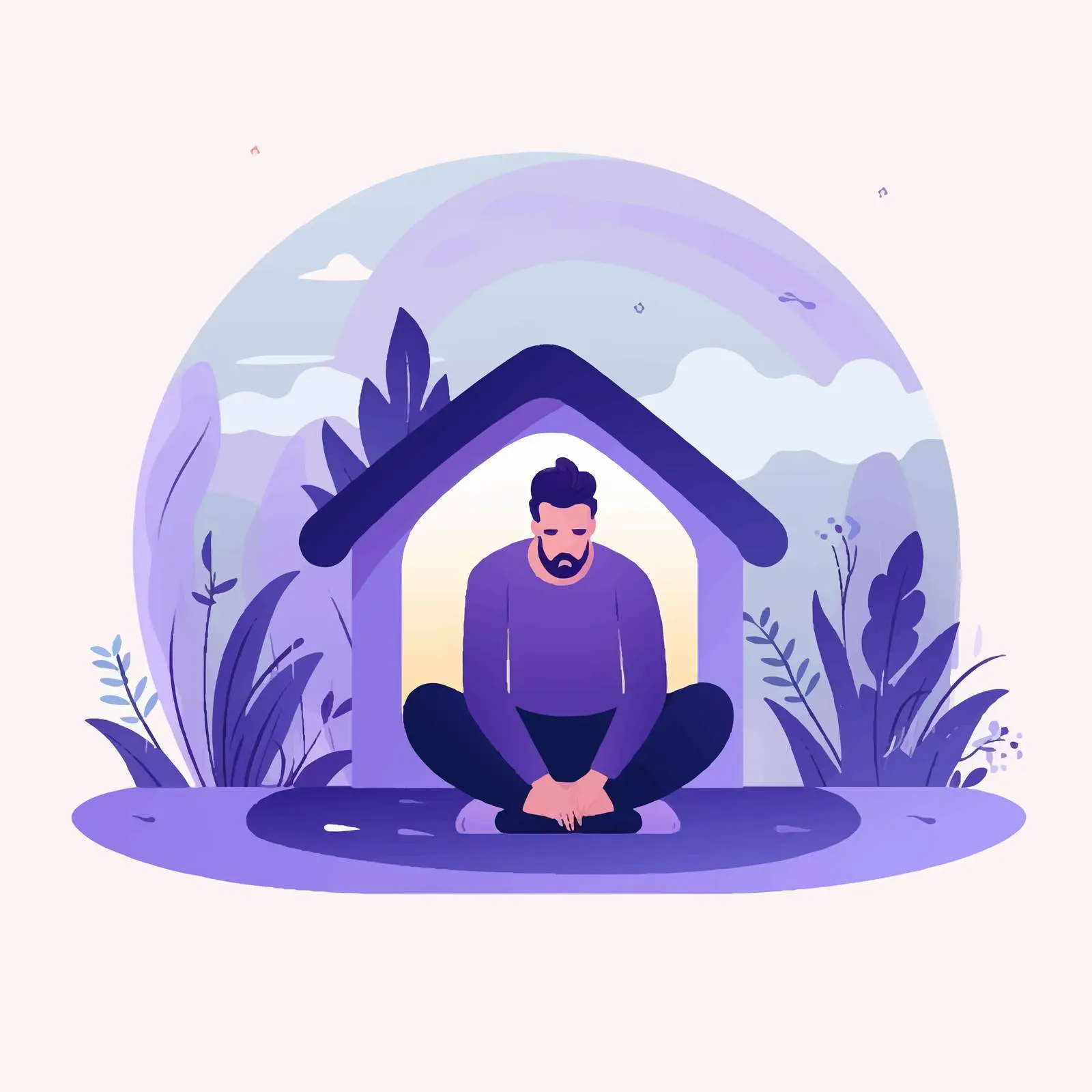 Sad Lonely Person in Despair at Home — free download from Dotvec