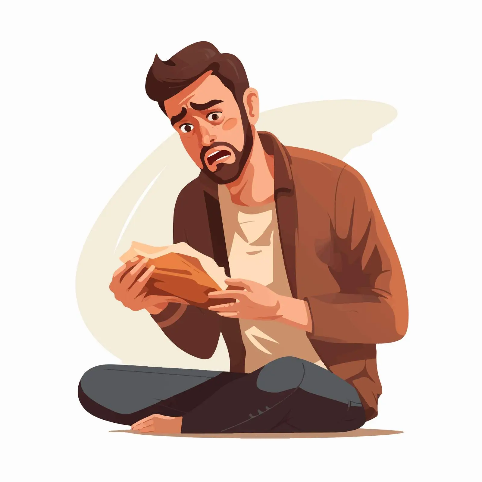 Needy Man Opening Empty Wallet – free pocket image from Dotvec