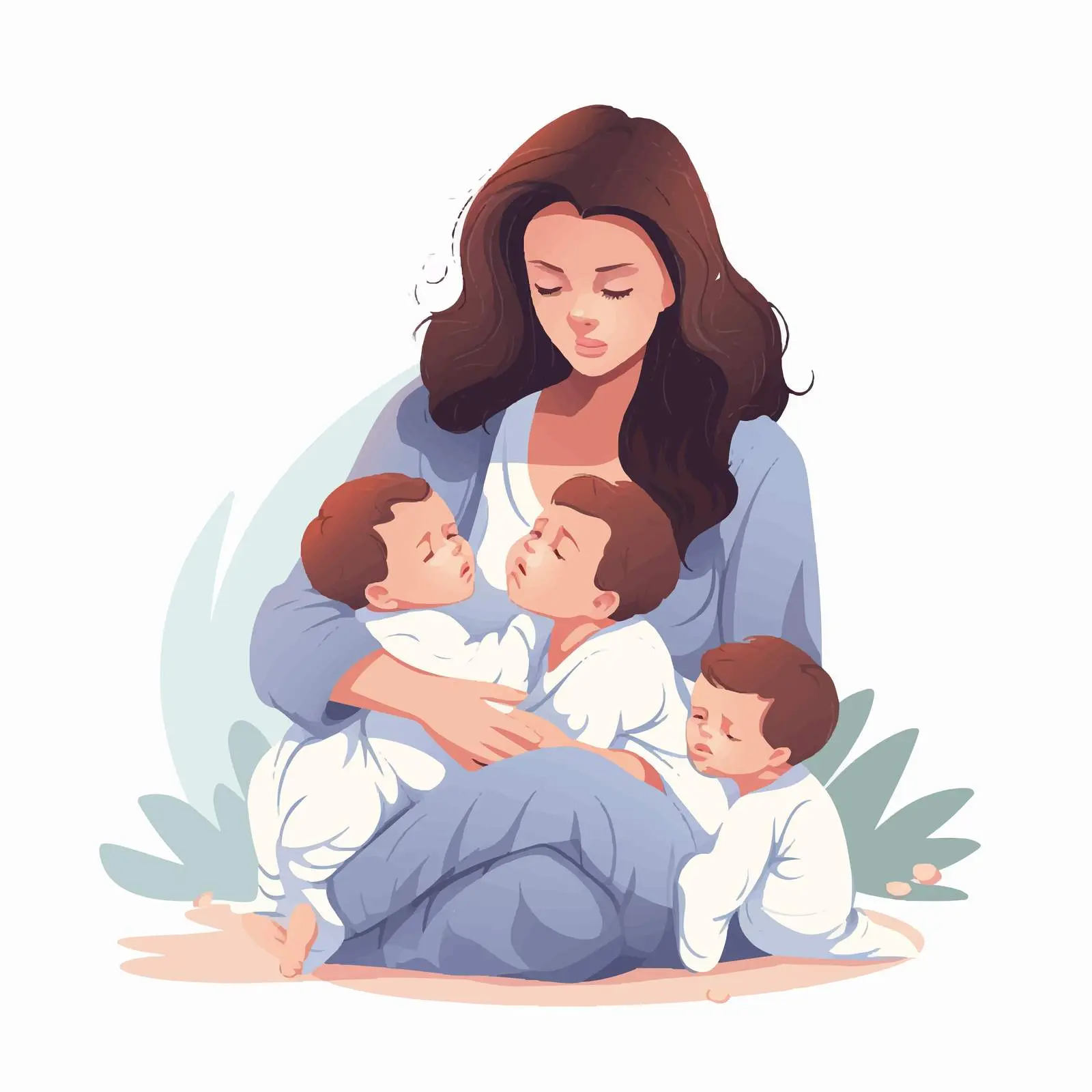 Depressed Single Mother with Twin Babies — free download from Dotvec