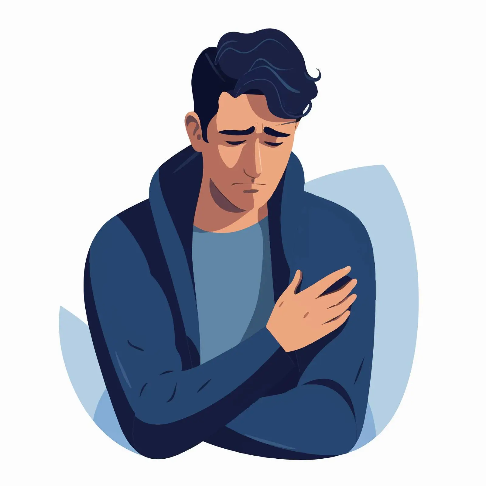 Upset Man Feeling Lonely and Depressed Vector — free download from Dotvec
