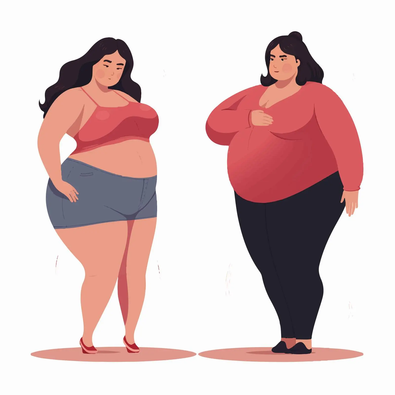 Sad Plus-Size Woman in Underwear — free download from Dotvec