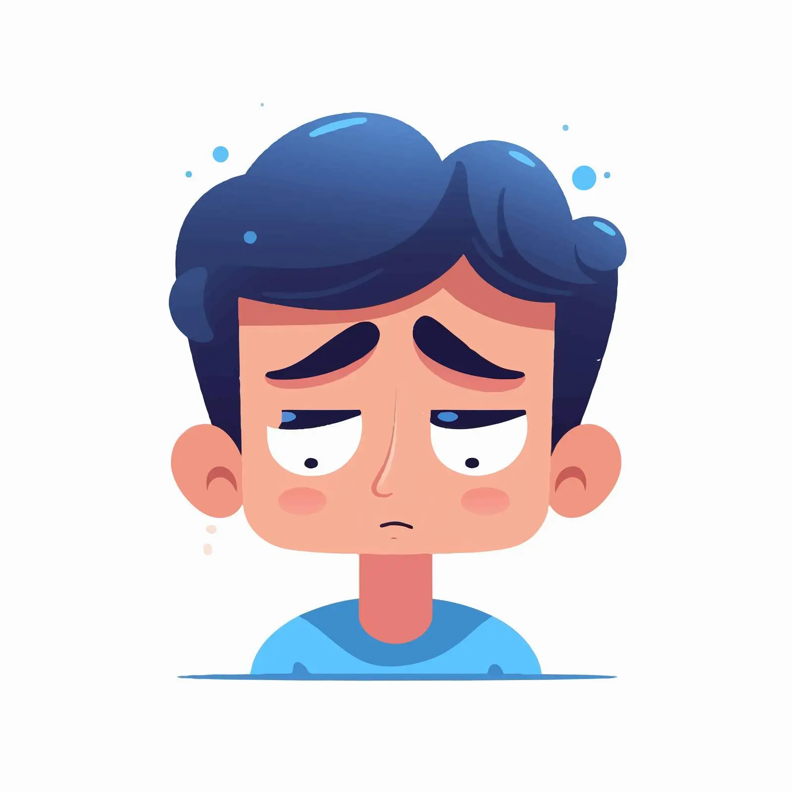 Sad Upset Avatar with Frustrated Expression – free sad illustration image from Dotvec