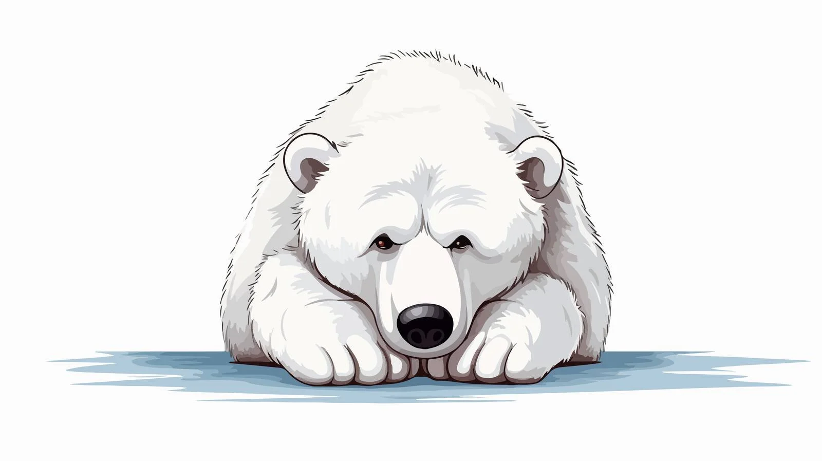 Sad Little Polar Bear Cartoon Vector — free download from Dotvec