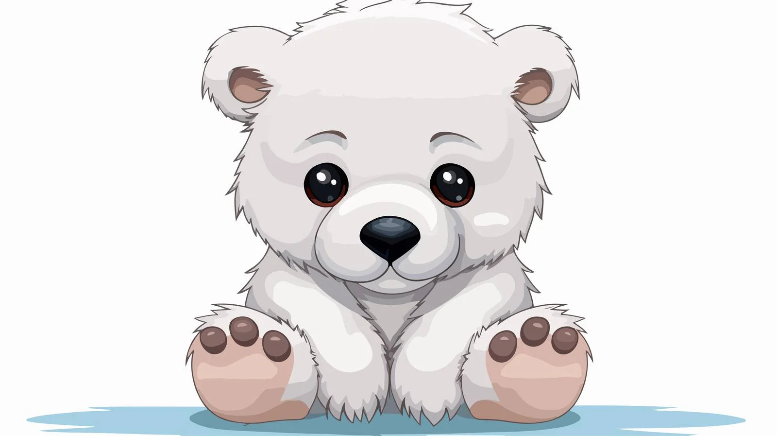 Sad Little Polar Bear Cartoon Vector — free download from Dotvec