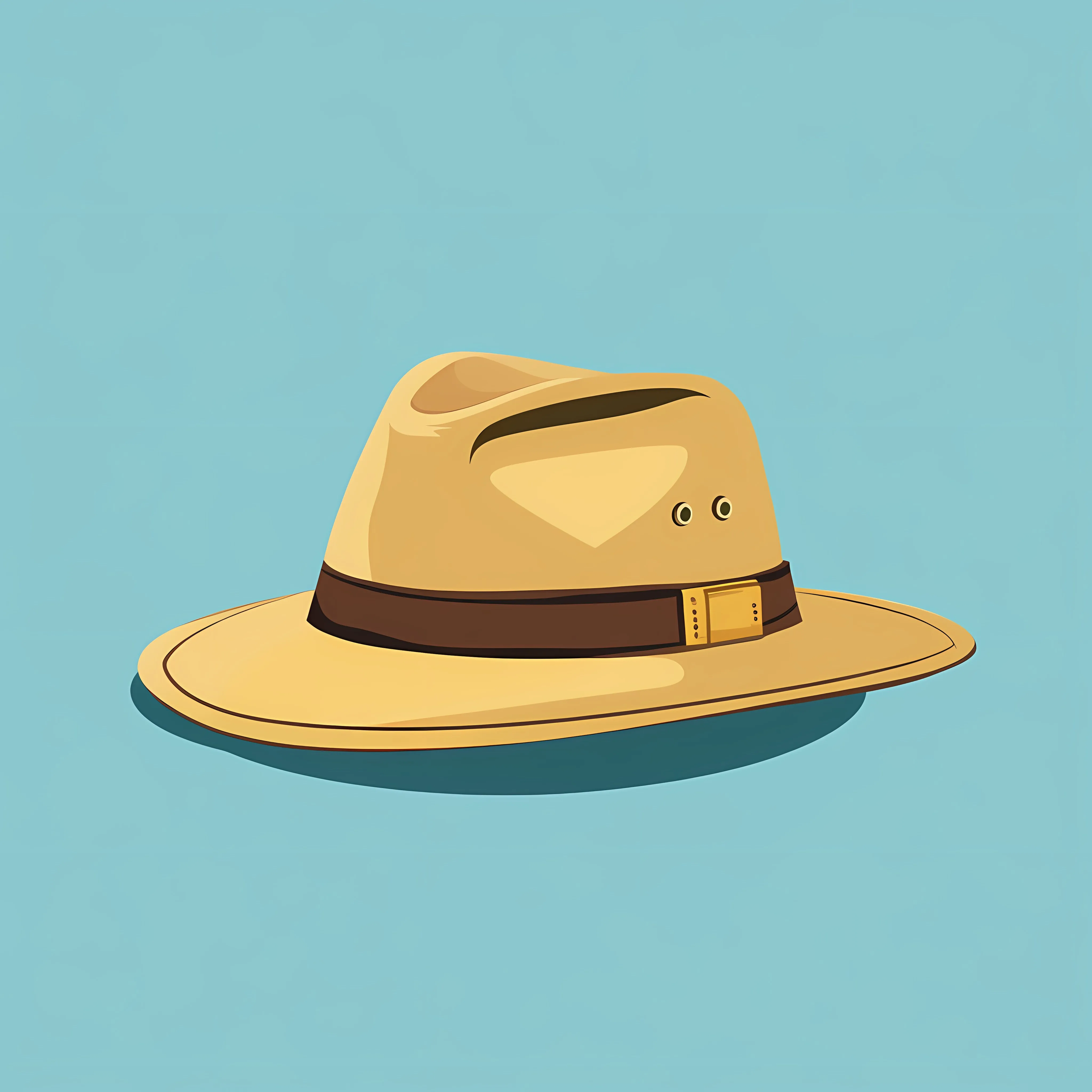 Flat Vector Illustration of Safari Hat – free stylish hat image from Dotvec