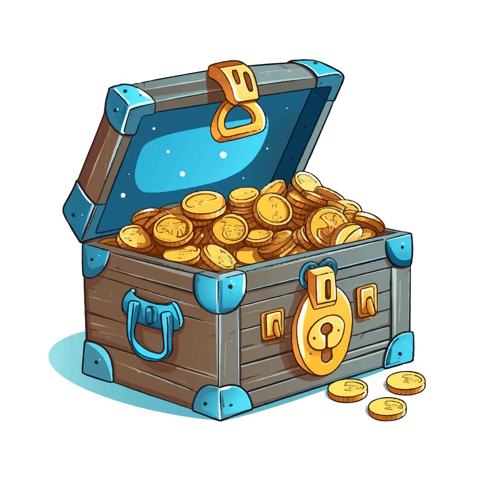 Cartoon Safe Box with Coins Vector Illustration – free money savings image from Dotvec