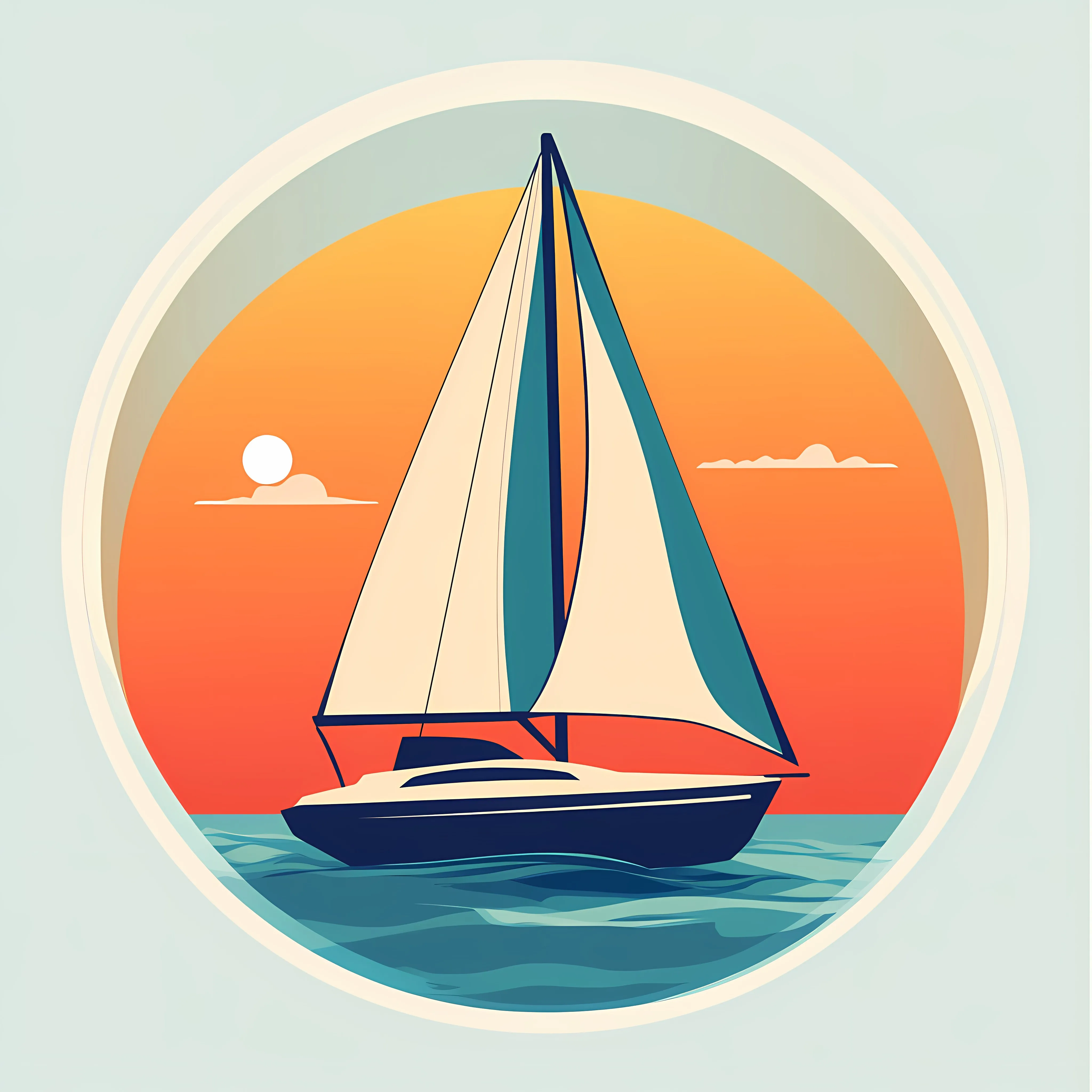 Flat Vector Sailboat Icon Isolated on White — free download from Dotvec