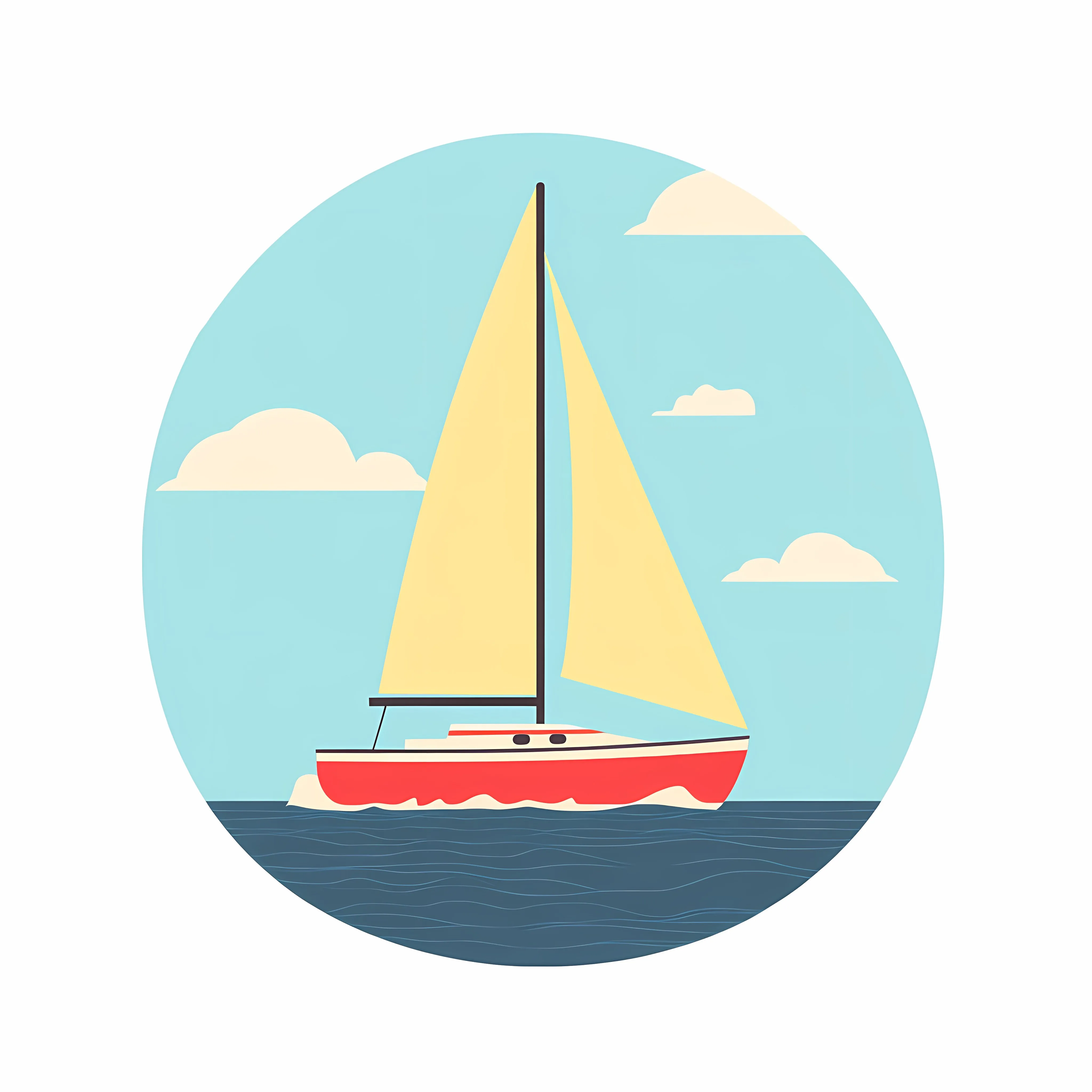 Flat Vector Sailboat Icon Isolated Design — free download from Dotvec