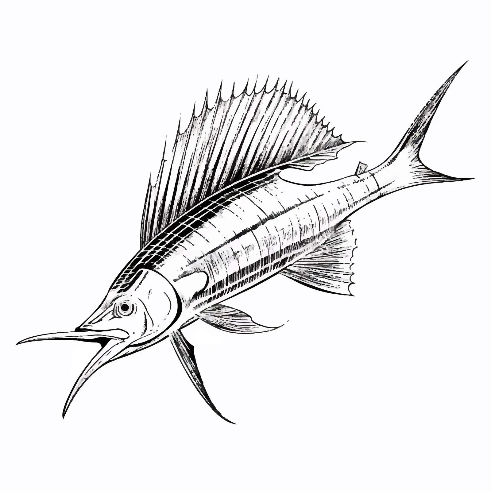 Sailfish Vector Illustration on White Background — free download from Dotvec