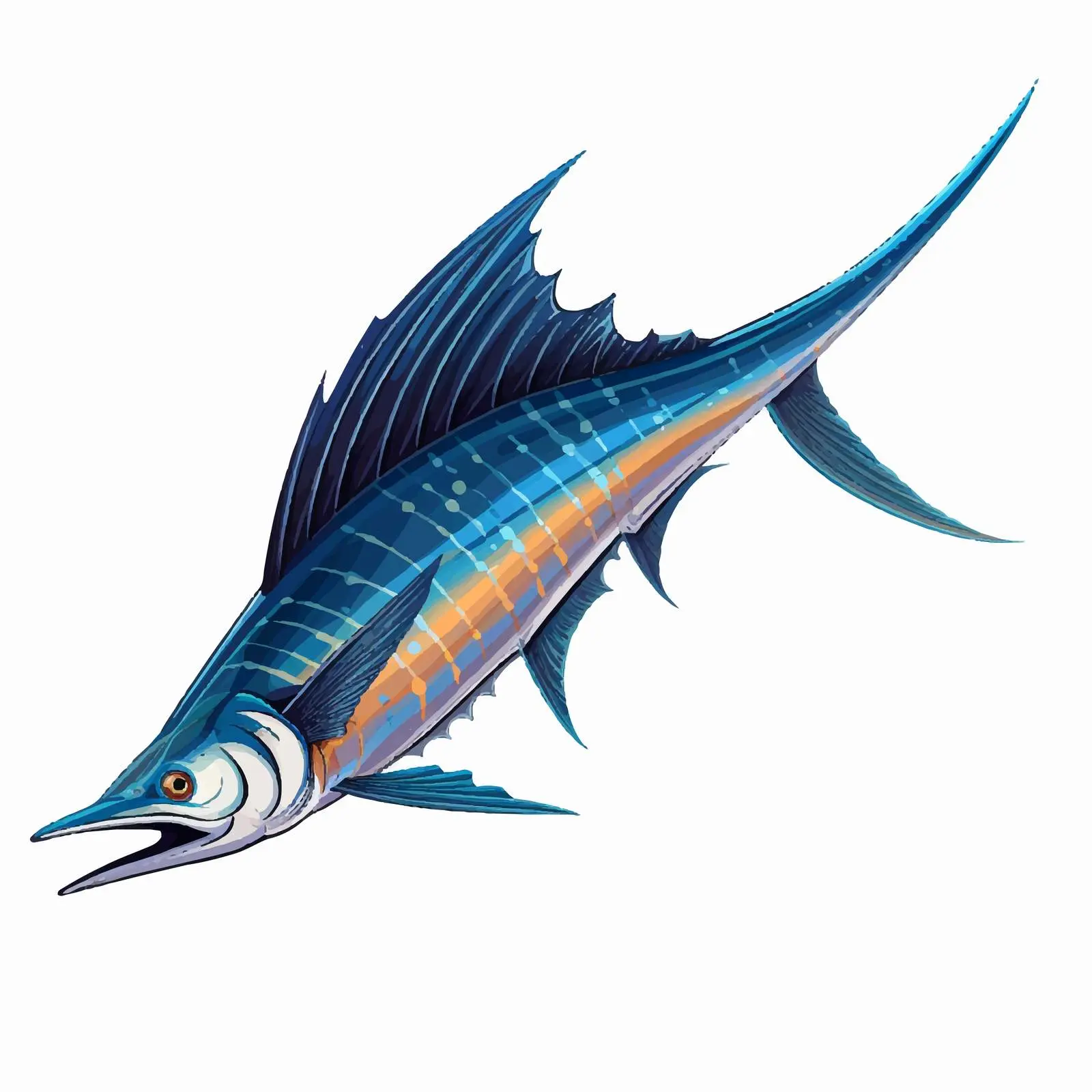 Isolated Sailfish Vector Illustration on White Background — free download from Dotvec