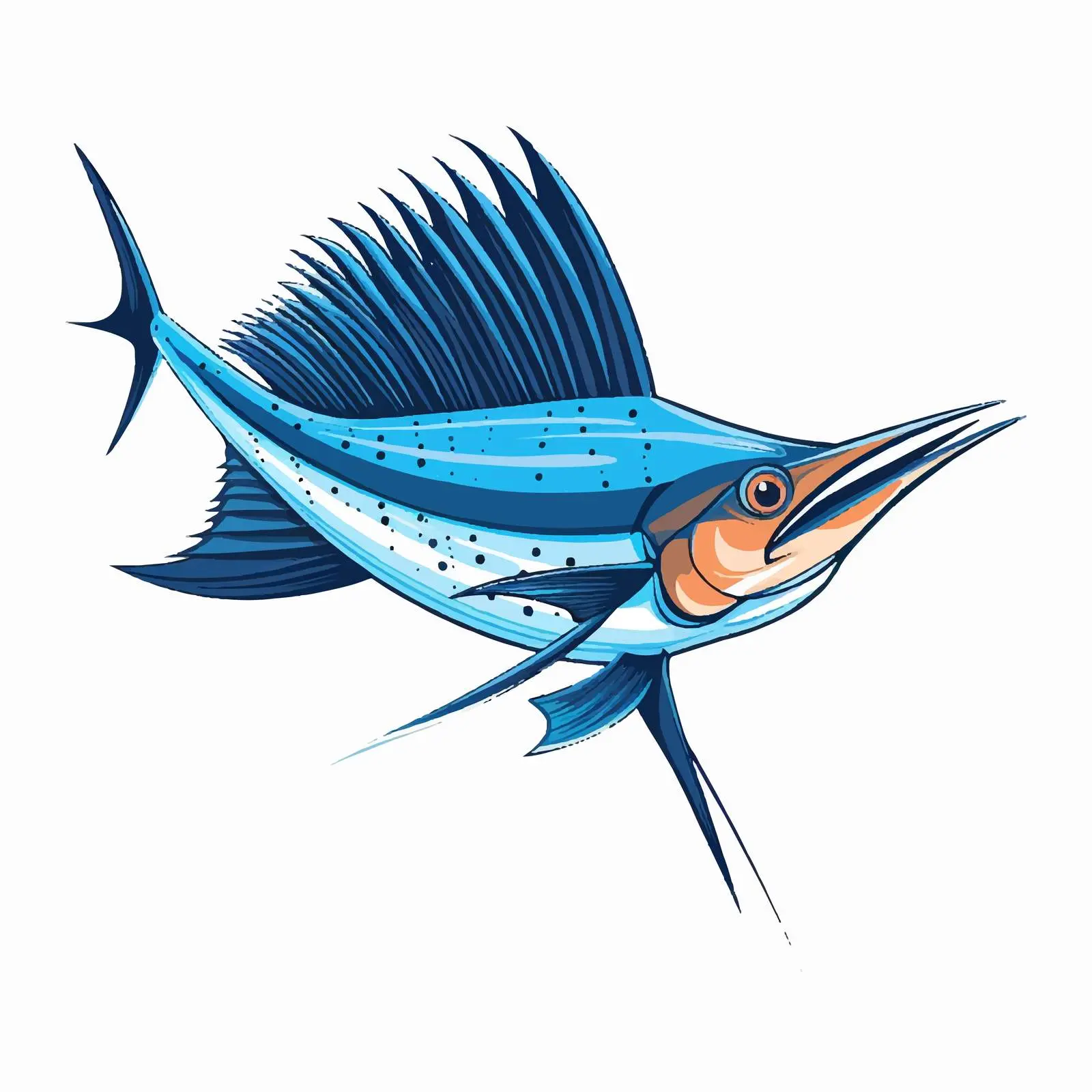 Sailfish Vector Illustration on White Background — free download from Dotvec