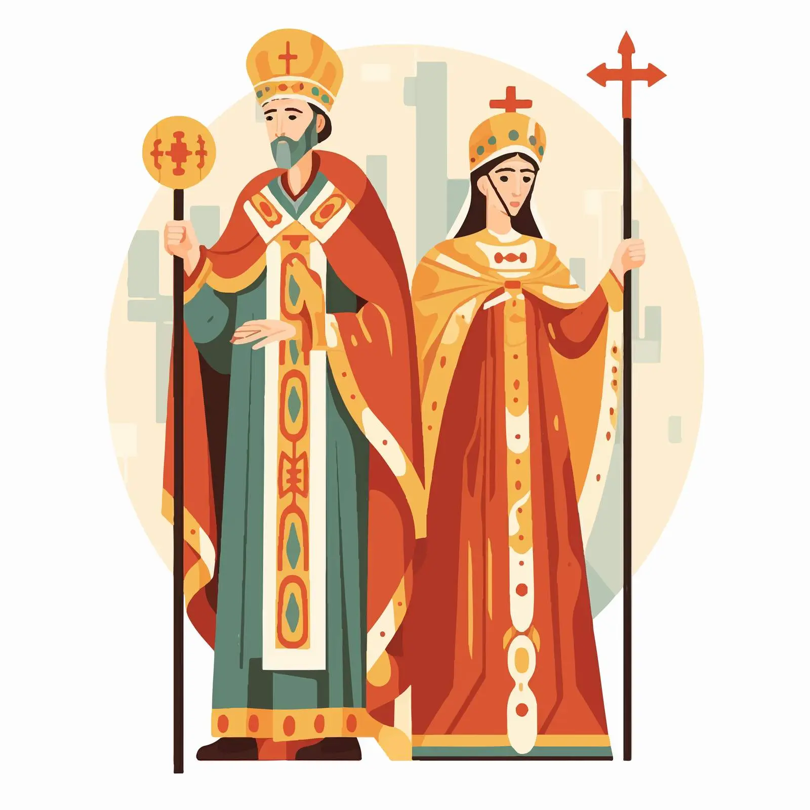 Saint Constantine and Helena Byzantine Illustration — free download from Dotvec