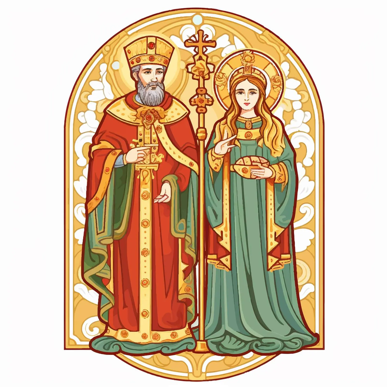 Saint Constantine and Helena Byzantine Illustration — free download from Dotvec