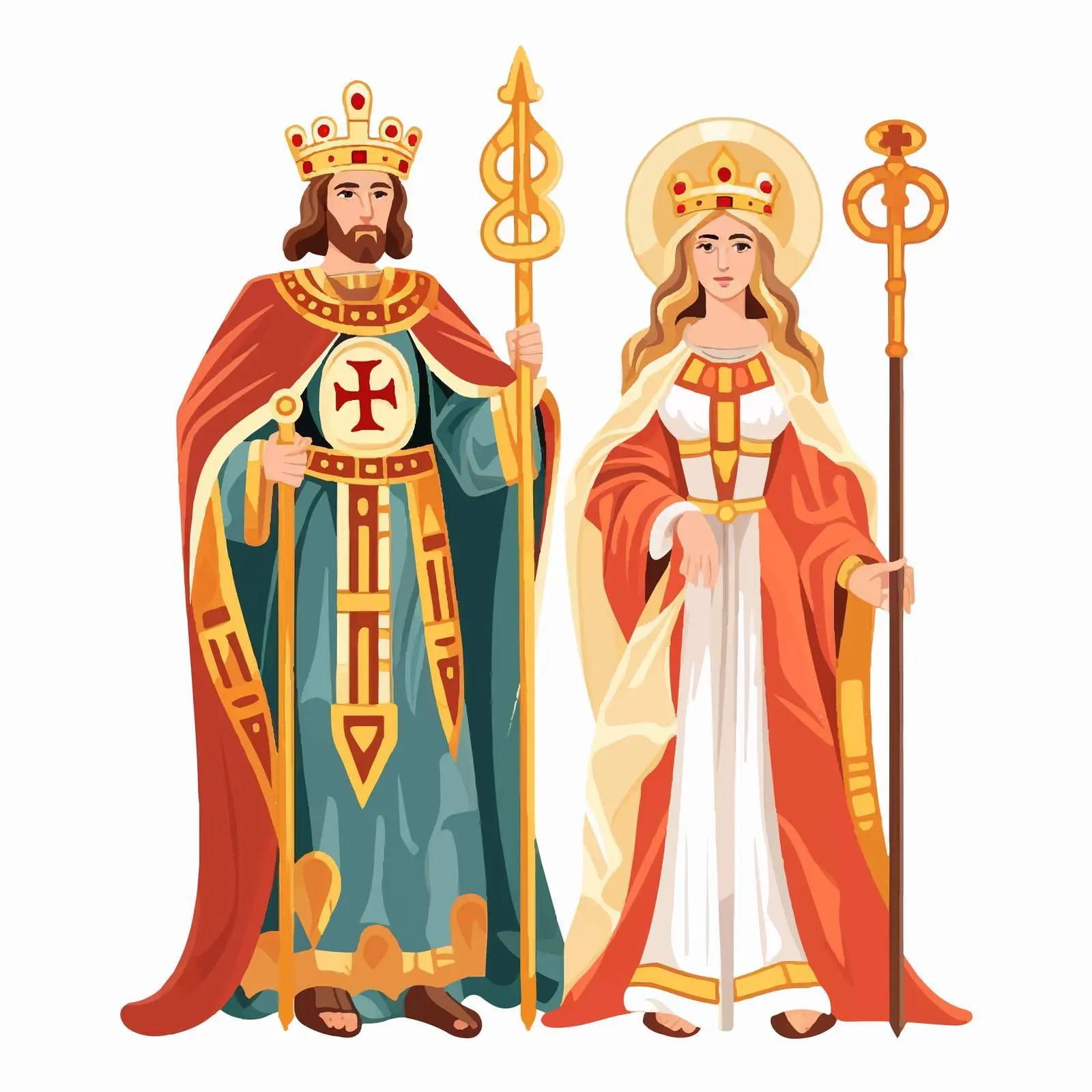 Saint Constantine and Helena Byzantine Illustration — free download from Dotvec