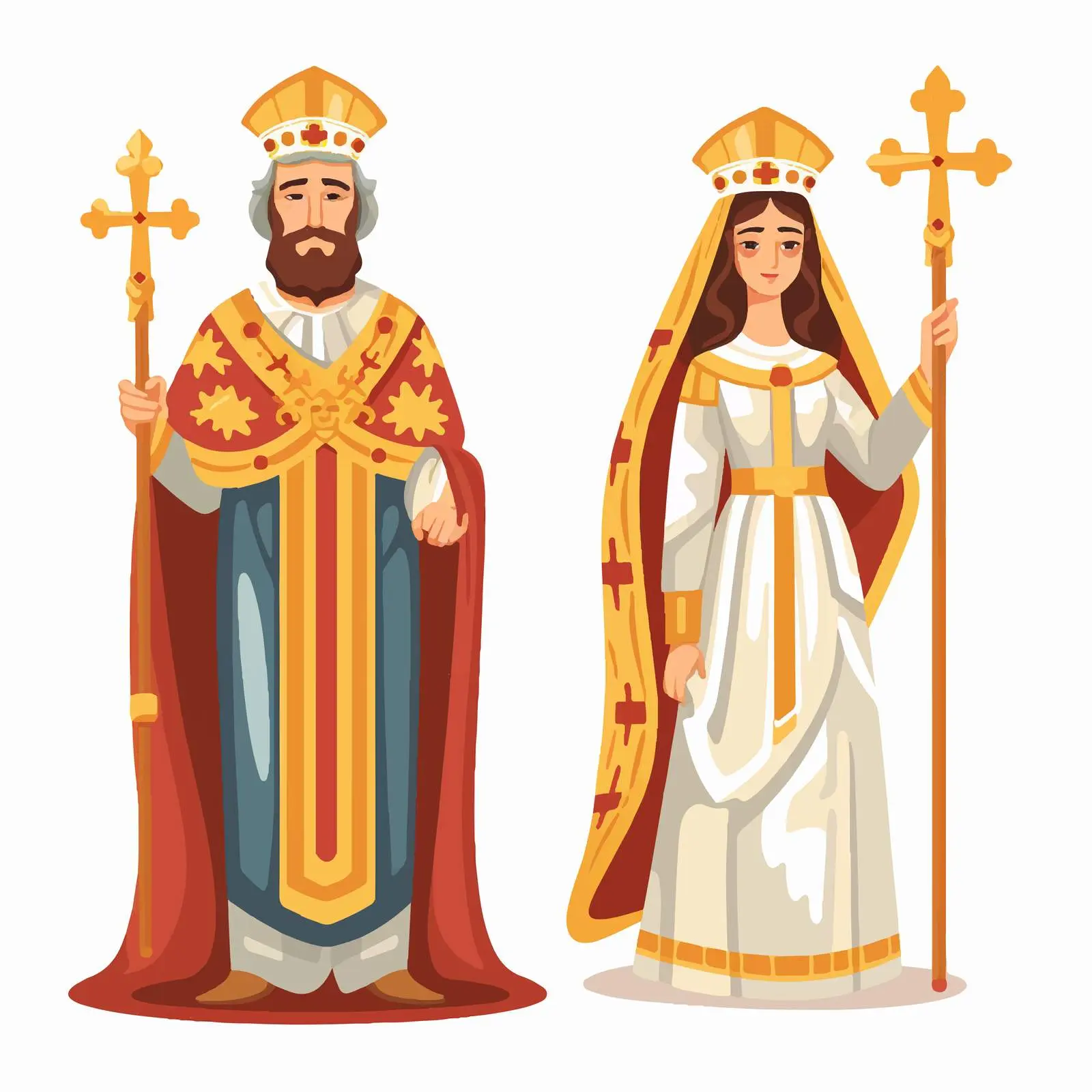 Saint Constantine and Helena Byzantine Art Vector — free download from Dotvec