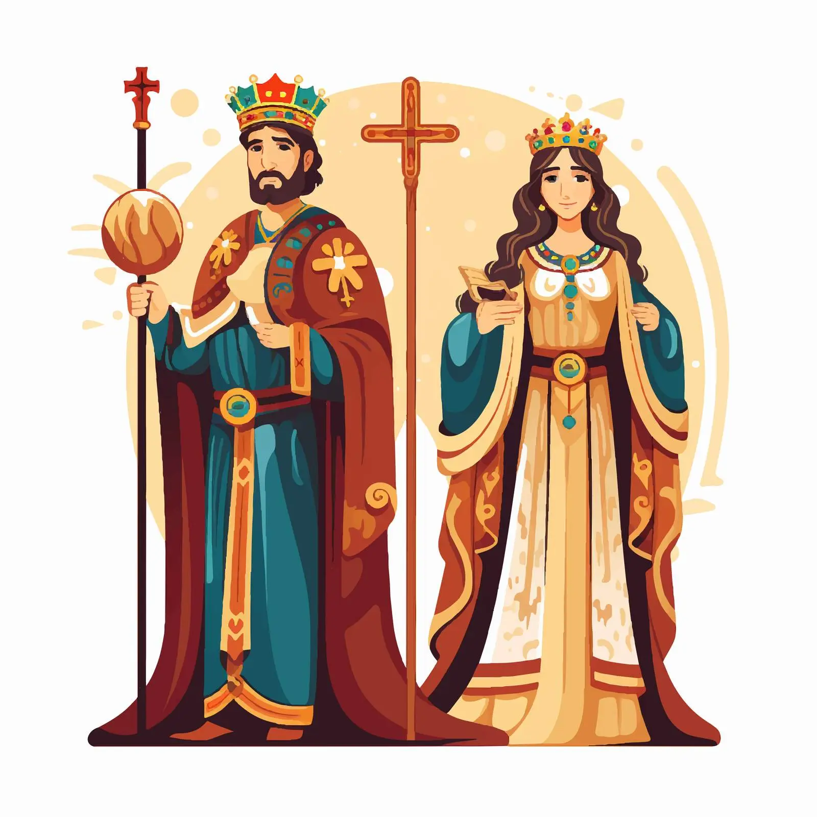 Saint Constantine and Helena Byzantine Style Vector — free download from Dotvec