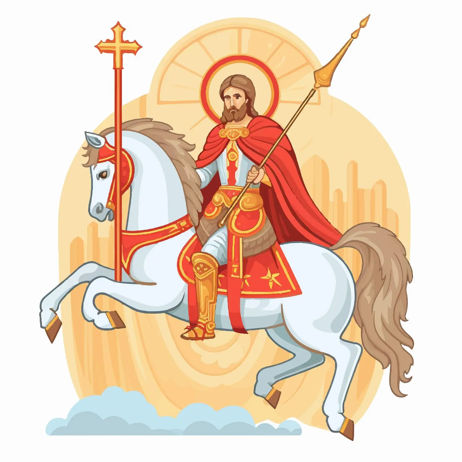 Byzantine Style Saint George Cartoon Vector Illustration — free download from Dotvec